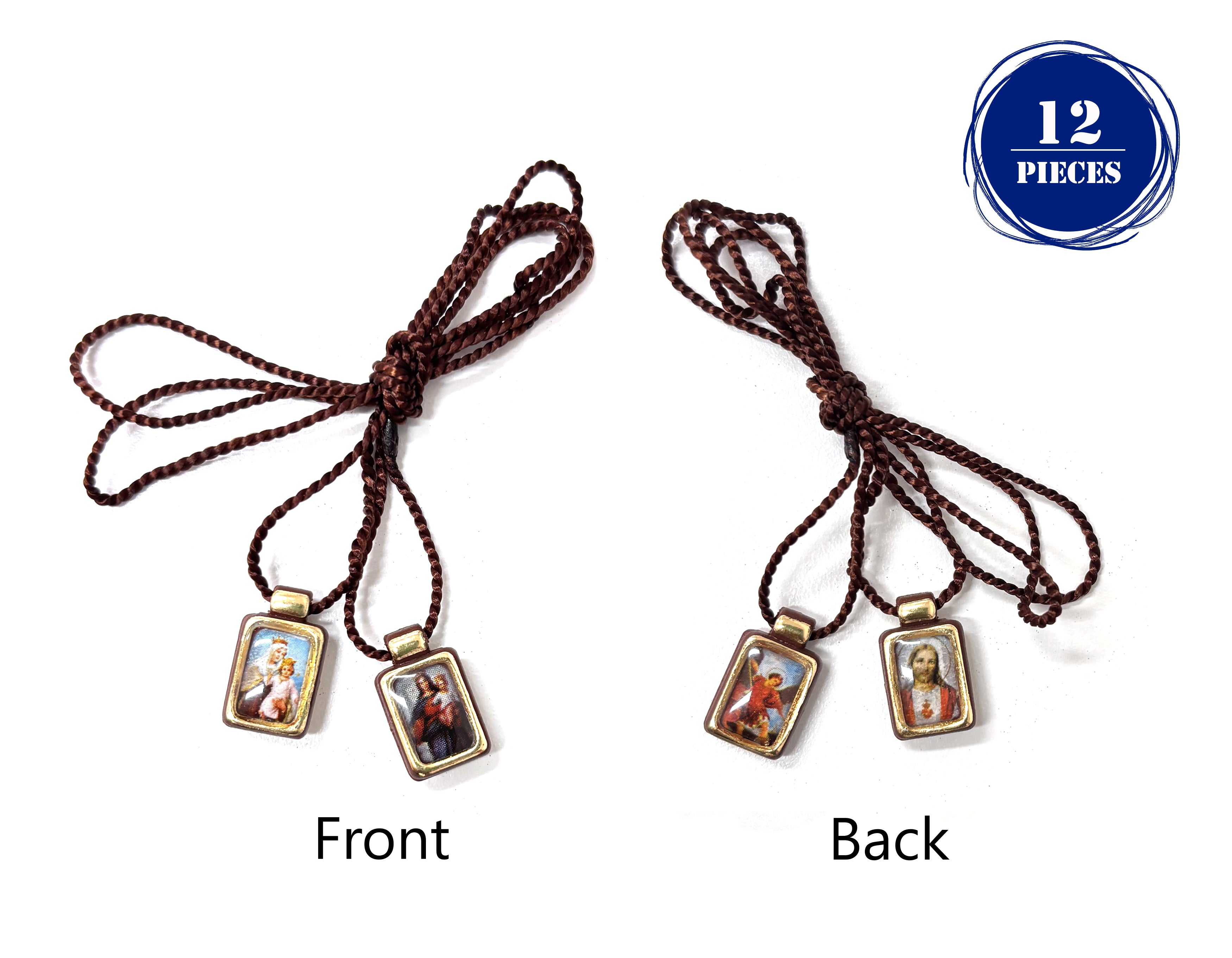 Miniature deluxe scapular. Escapulario de lujo miniatura