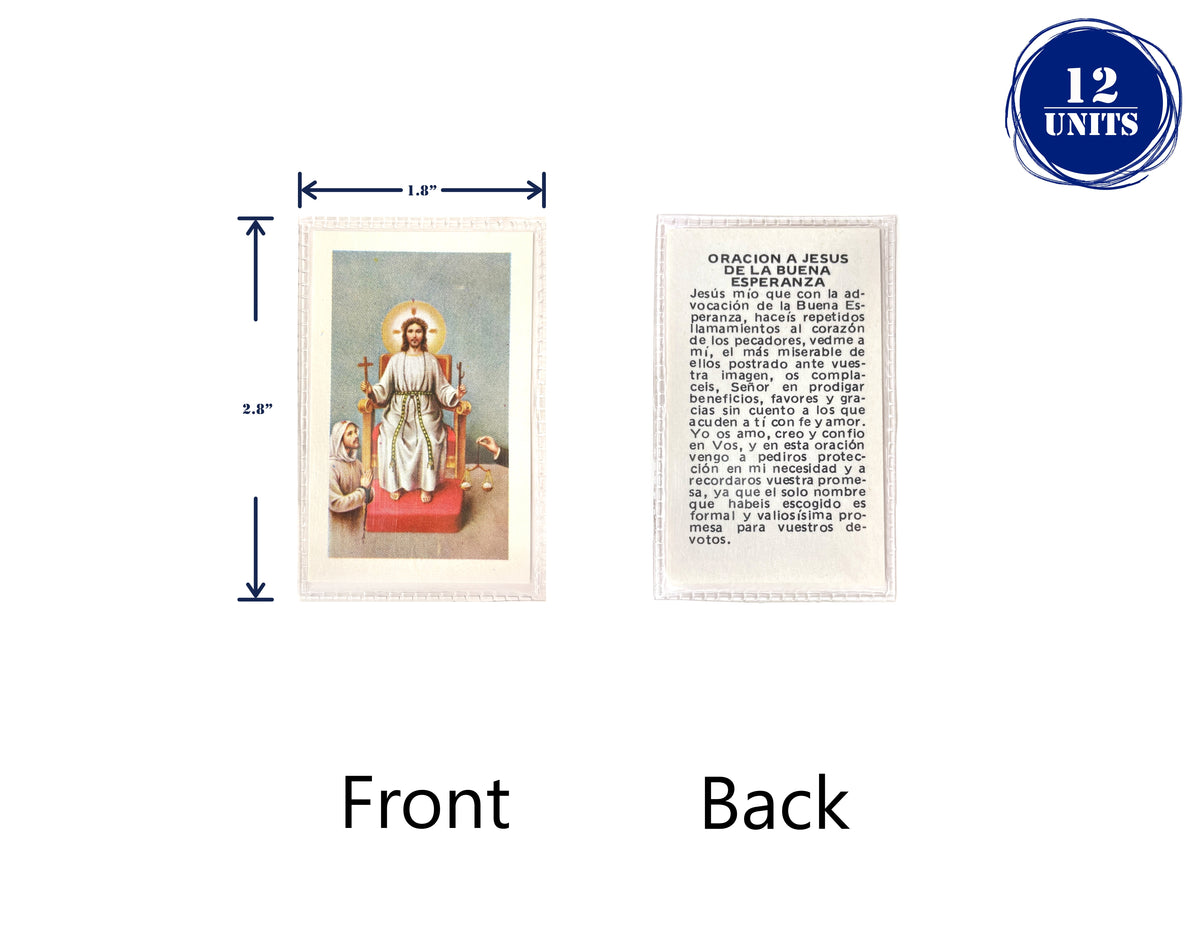 Estampa católica plastificada con oración en español – Oración a Jesús de la Buena Esperanza / 12