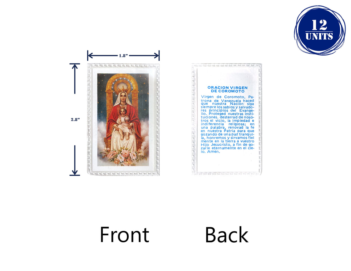 Estampa católica plastificada con oración en español – Oración a la Virgen de Coromoto / 12