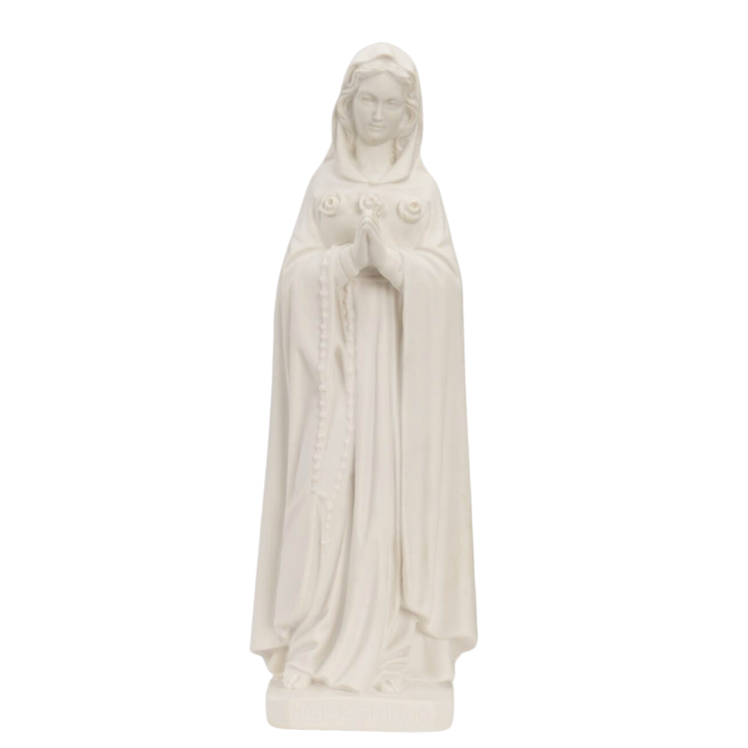 The Faith Gift Shop Mystic Rose Virgin Mary all White Statue- Made in Italy - Our Tuscany Collection - Maria Rosa Mistica Blanca