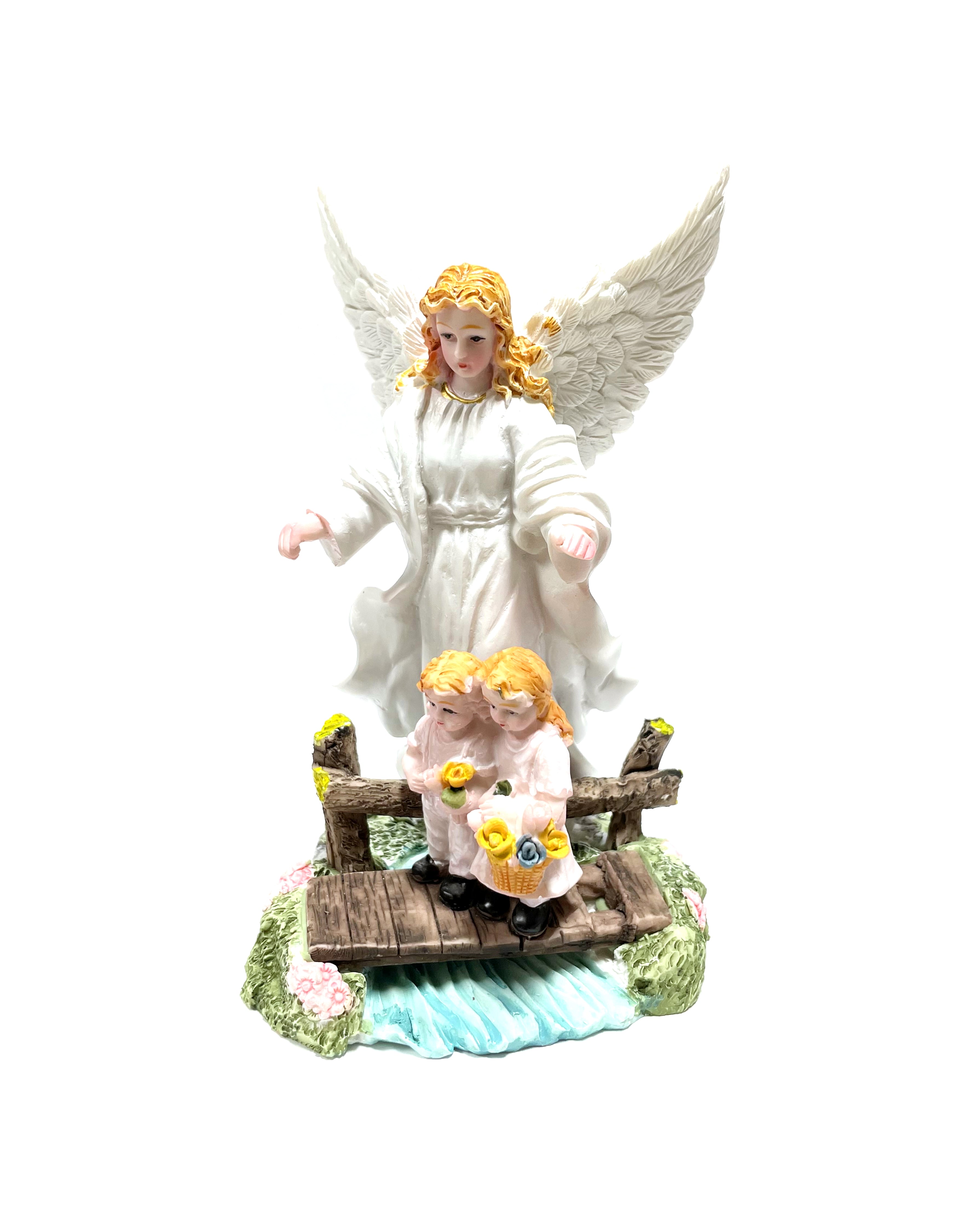 Religious statue of the Guardian Angel 5" height