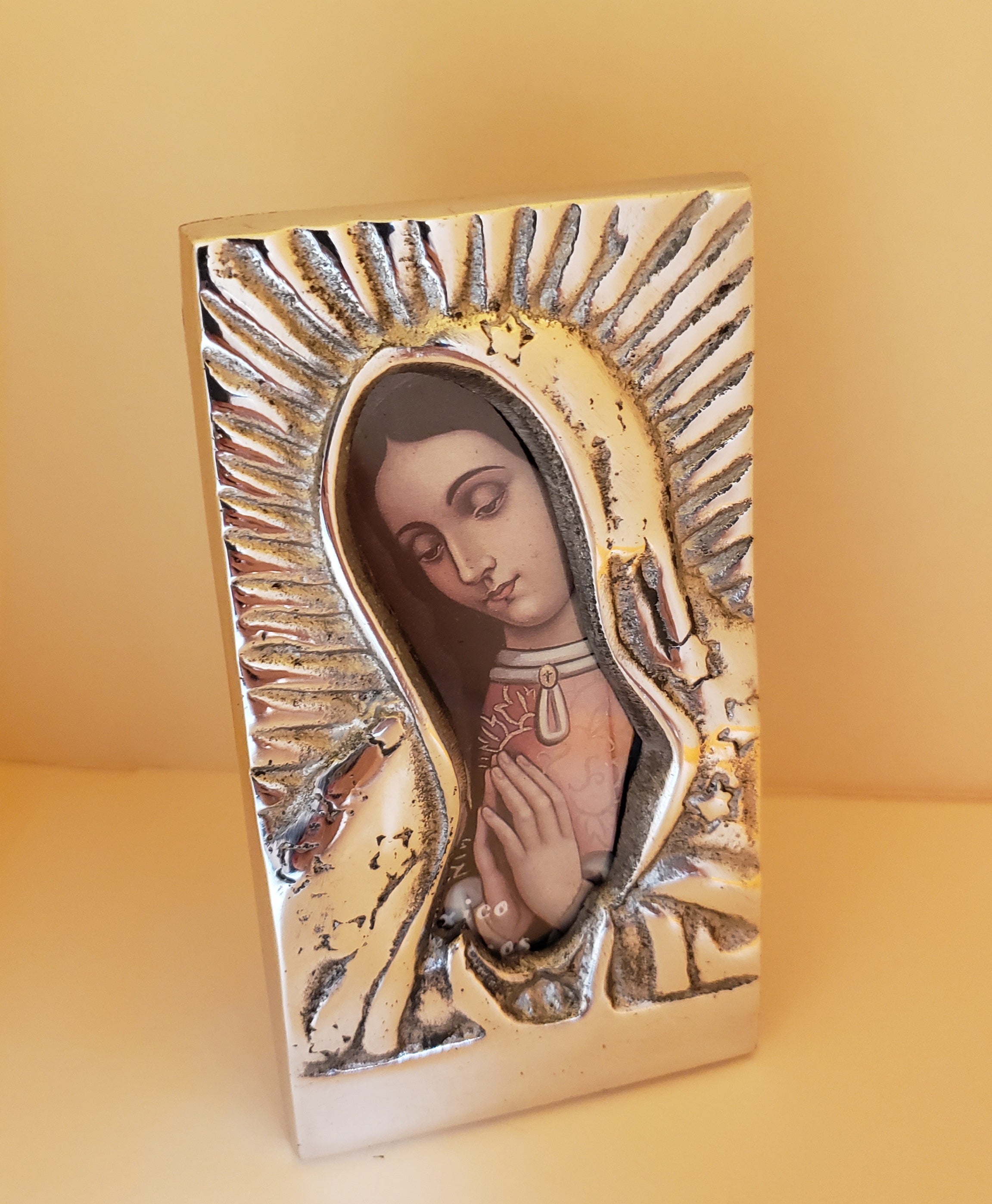 Pewter Our Lady of Guadalupe Icon