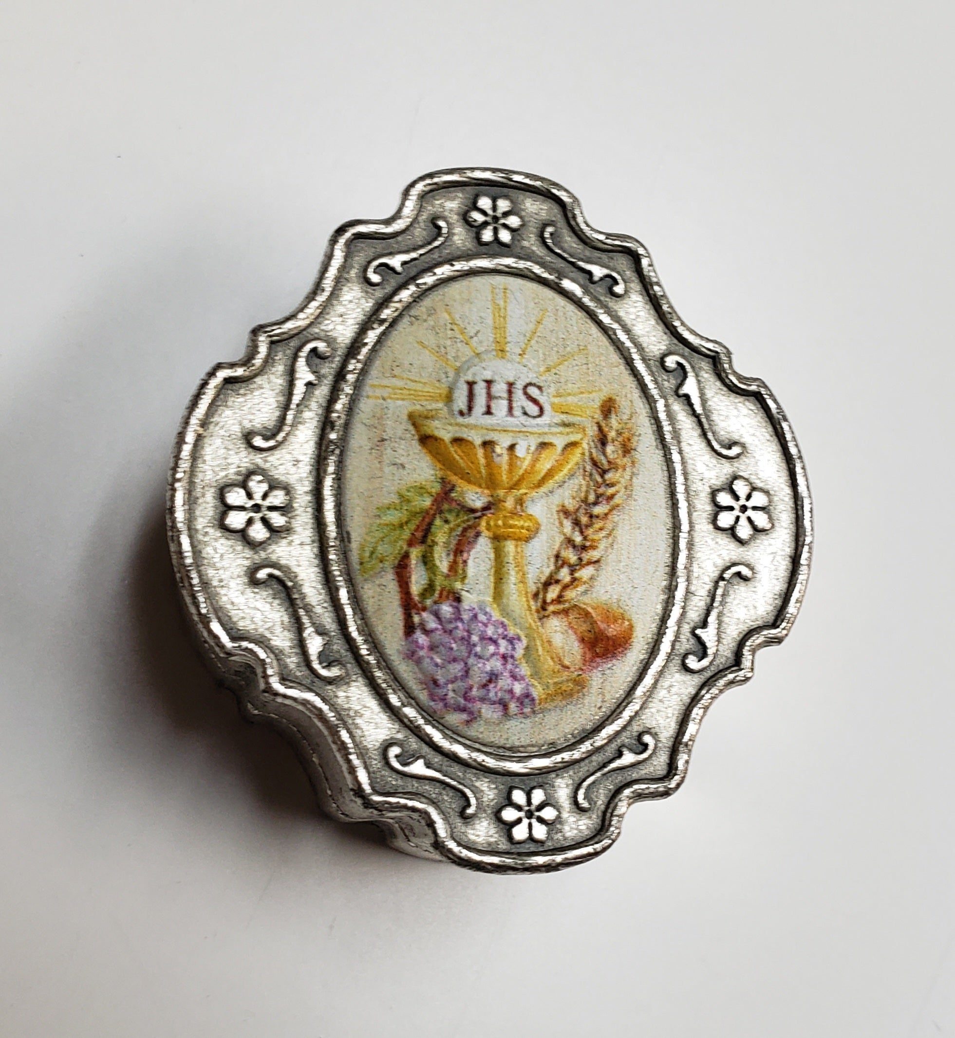 2" Communion Chalice Epoxied Metal Rosary Box