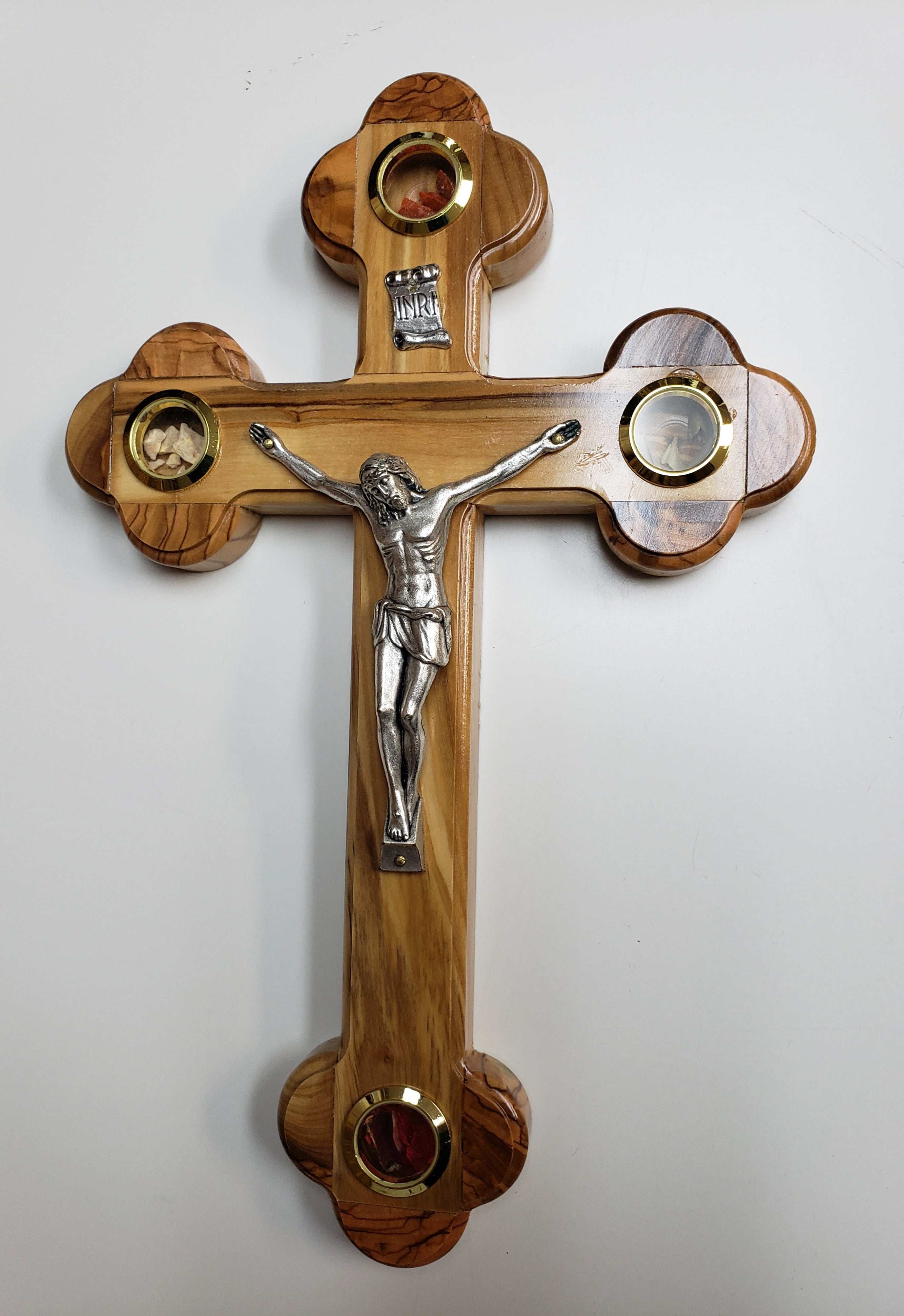 11 inch Olive Wood Cross Jerusalem, Size: One Size