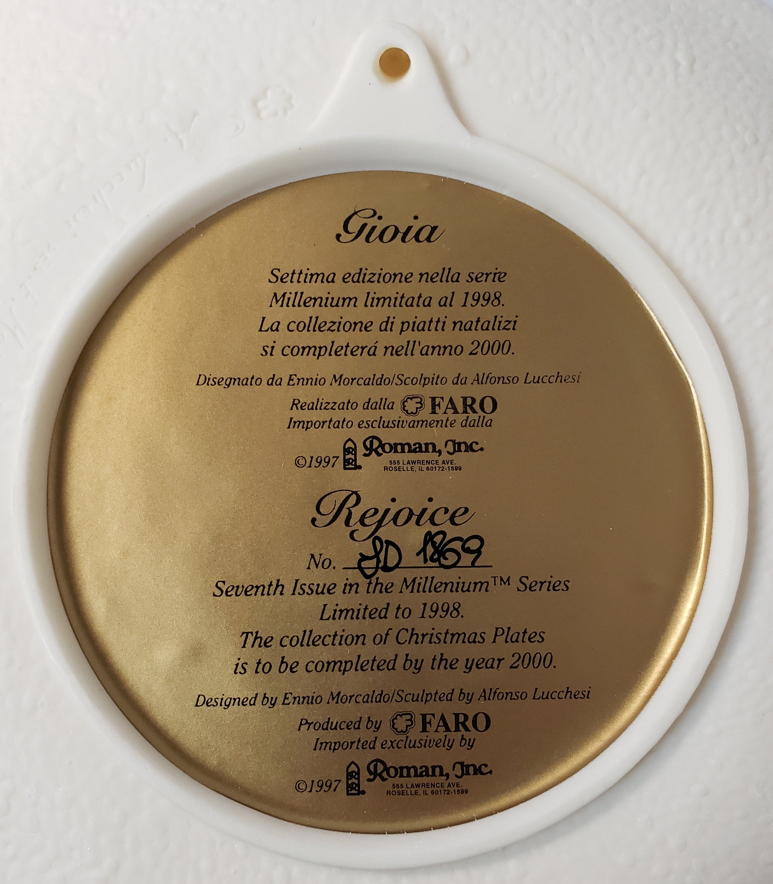 Vintage Faro Plate Made In Italy