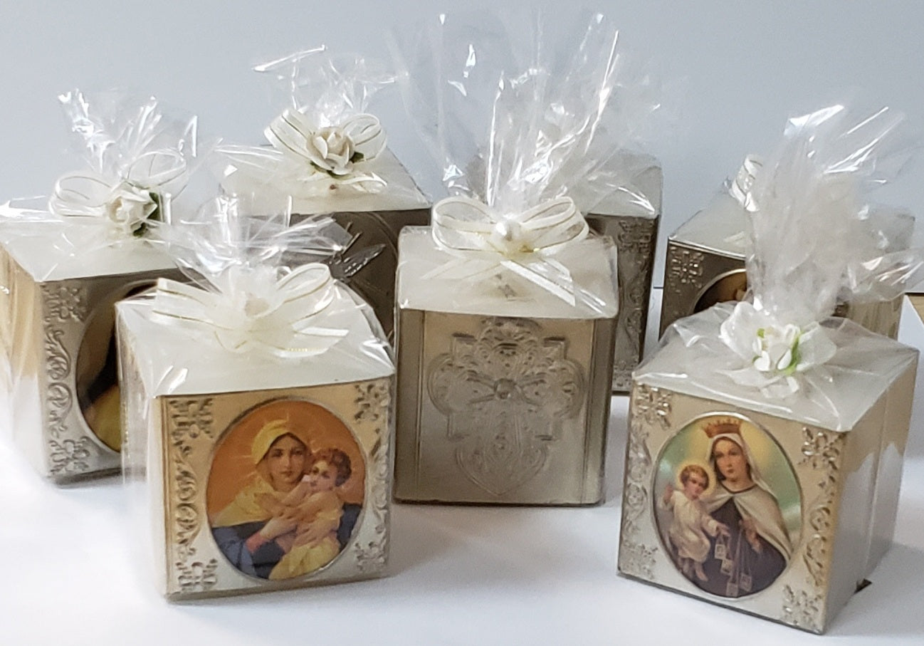 Hand Made Square Candle/Favors / 3 PIECE