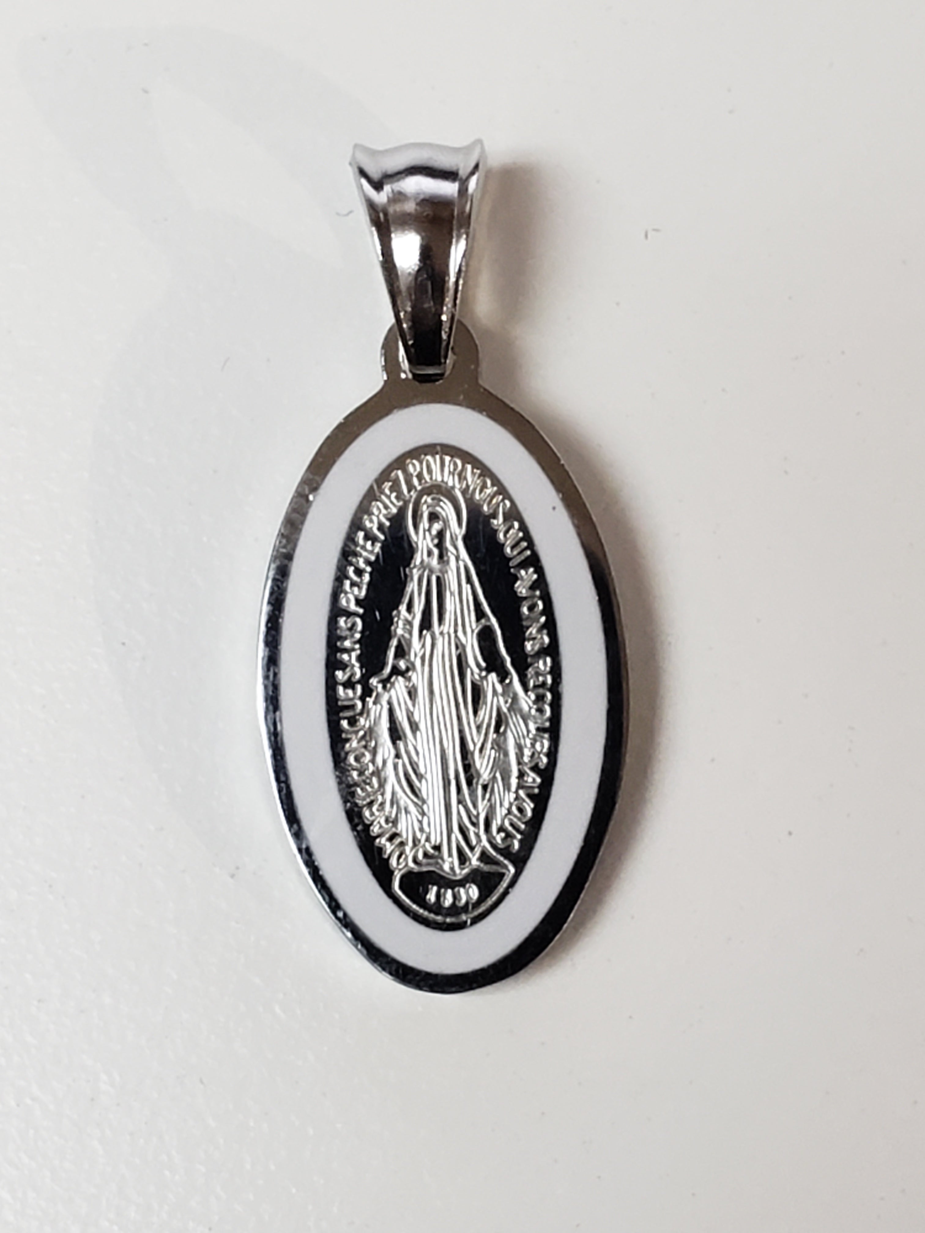 Our Lady of Grace Enamel Color Medal- Stainless Steel