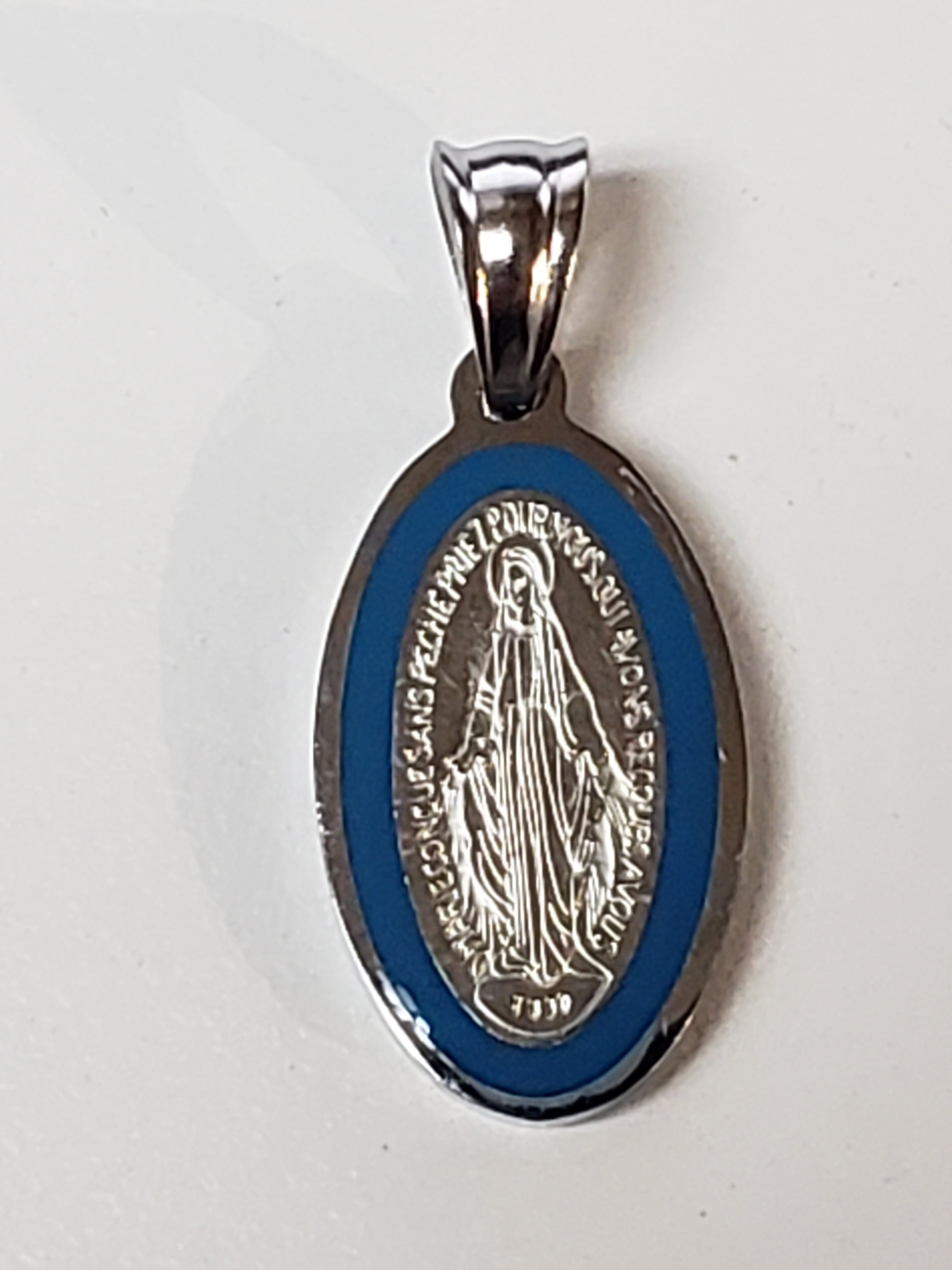 Our Lady of Grace Enamel Color Medal- Stainless Steel