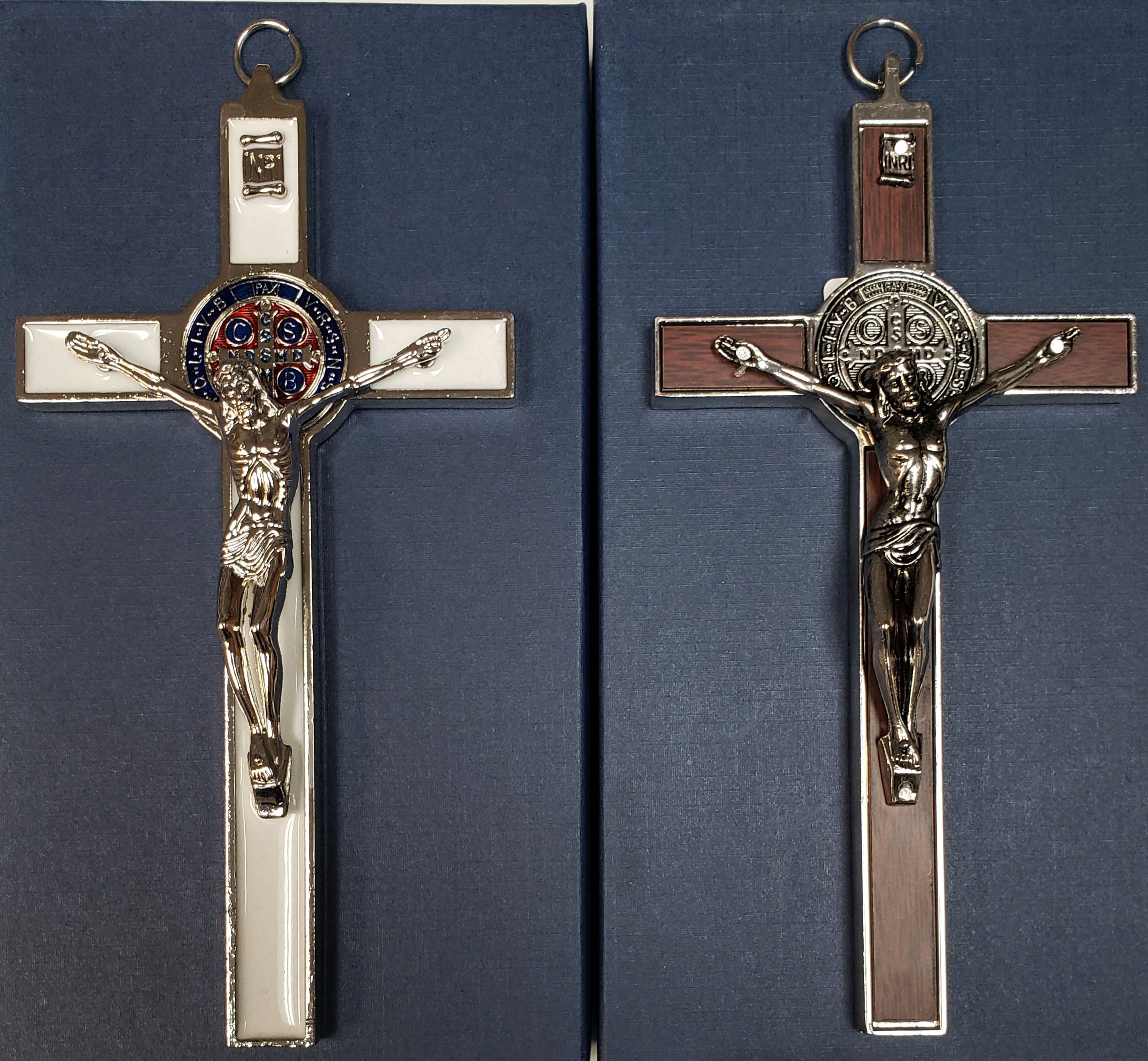 St Benedict Crucifix with enamel and silver tone