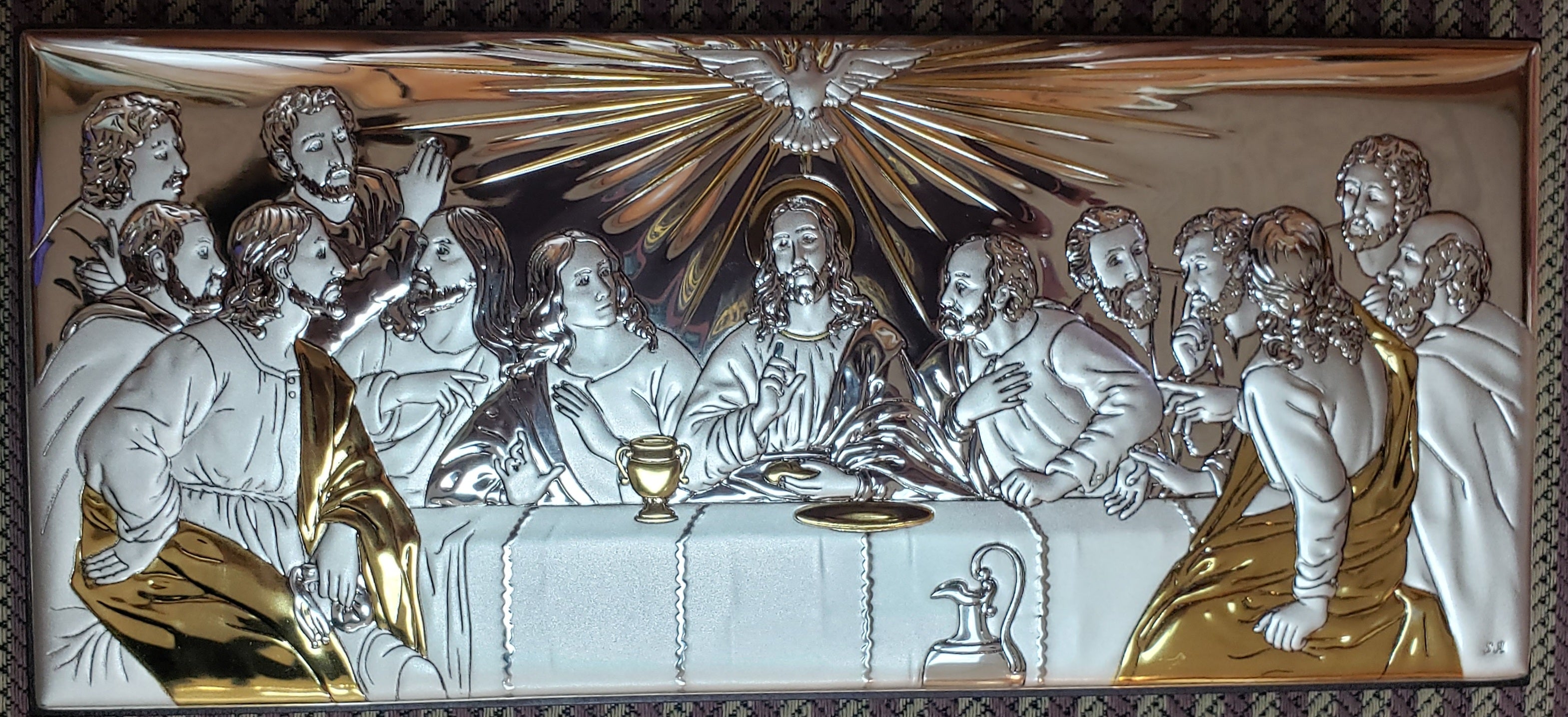 Silver Last Supper 9" X 4"