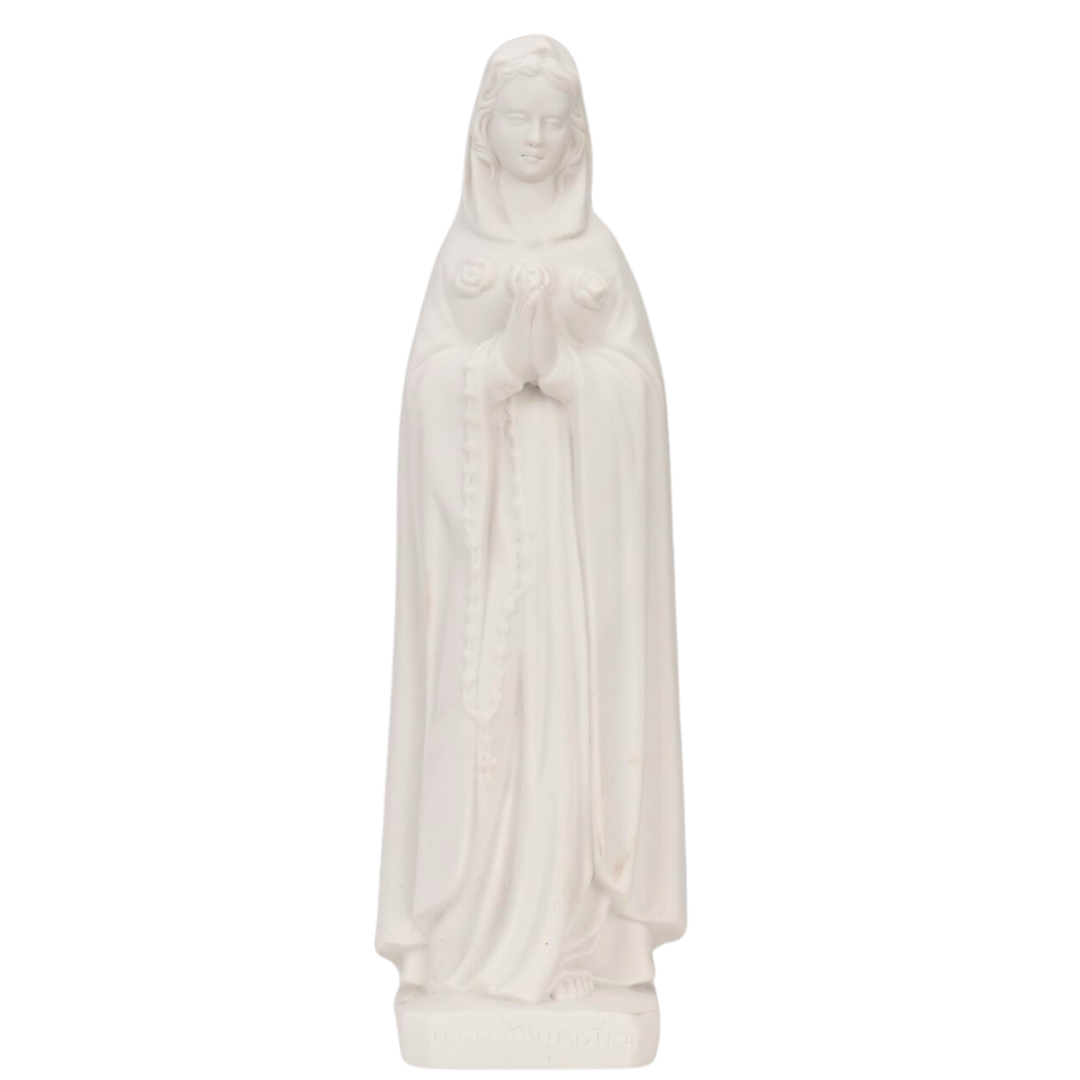 The Faith Gift Shop Mystic Rose Virgin Mary all White Statue- Made in Italy - Our Tuscany Collection - Maria Rosa Mistica Blanca