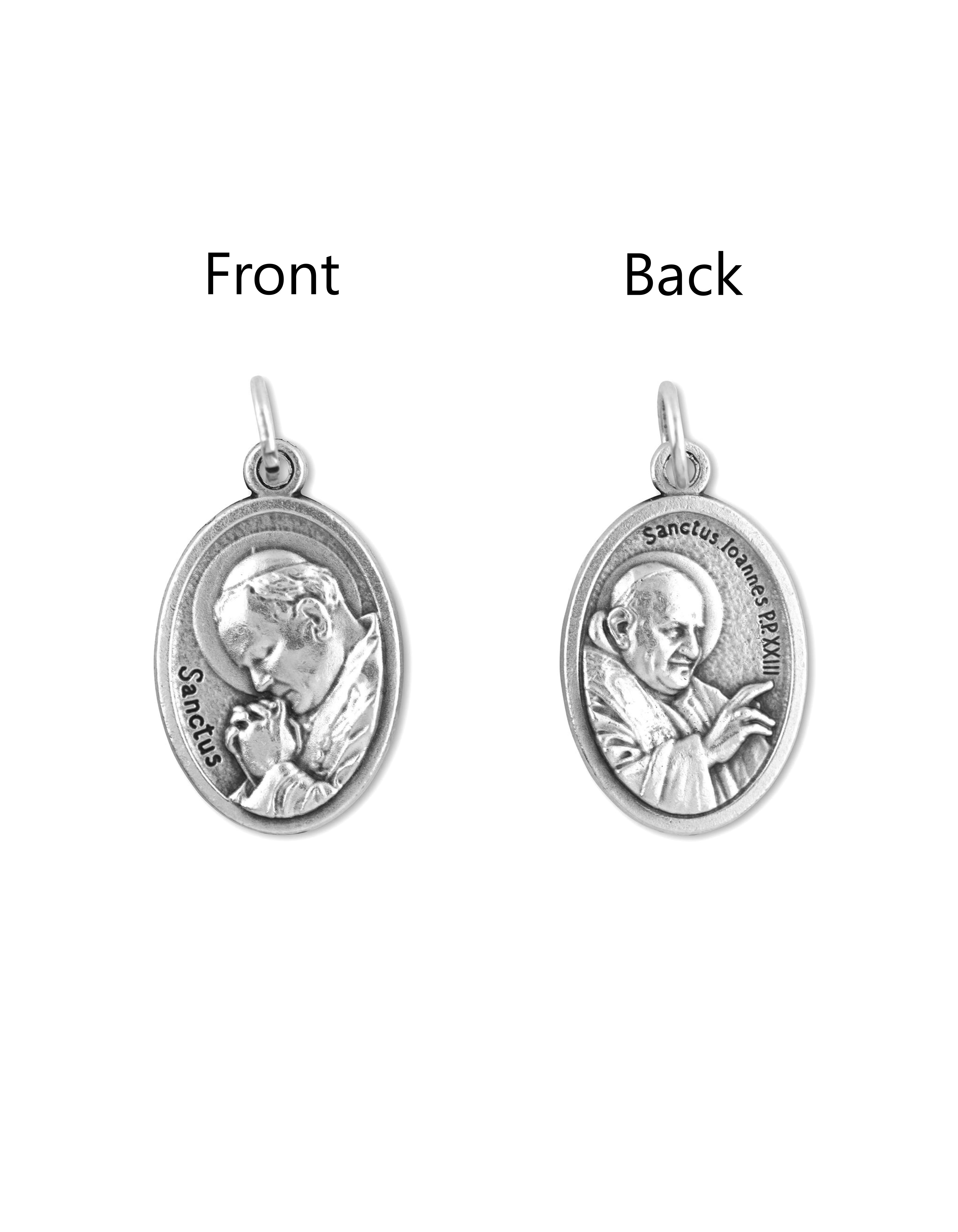 Saints Medals in oxidized silver made in Italy 1.0" x 0.7"