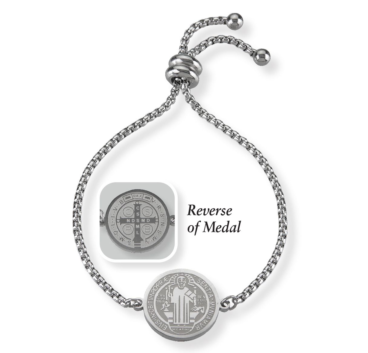 Saint Benedict Stainless Steel Medal Bracelet