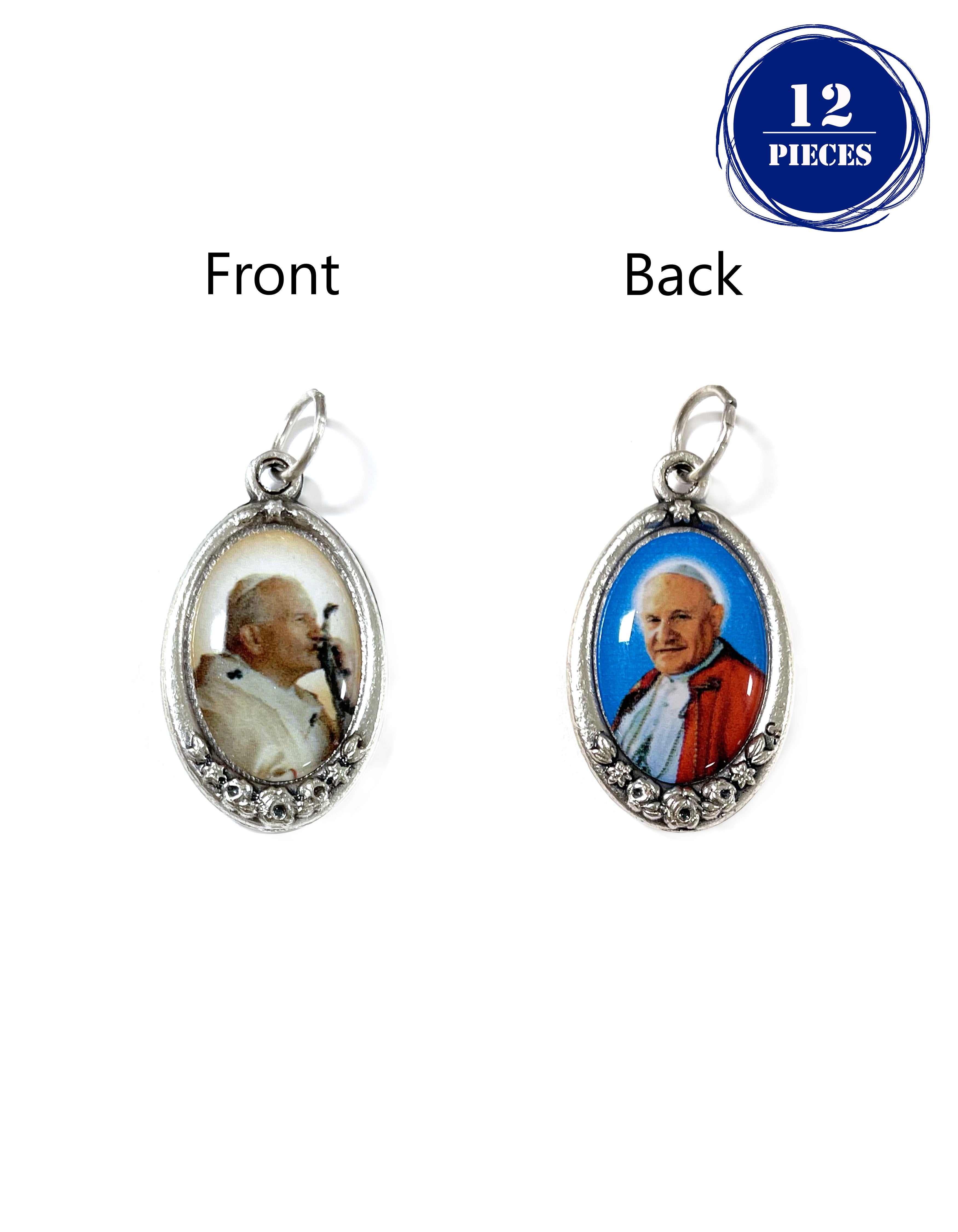 Pack of 12 Saints Medals in oxidized silver made in Italy 1.0" x 0.7"