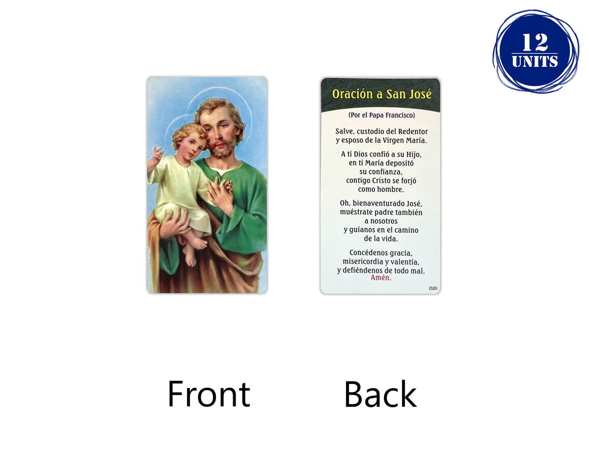 Estampa católica con oración en español, holy card 3.5 x 2 inch – Oración a San José - 02 / 12