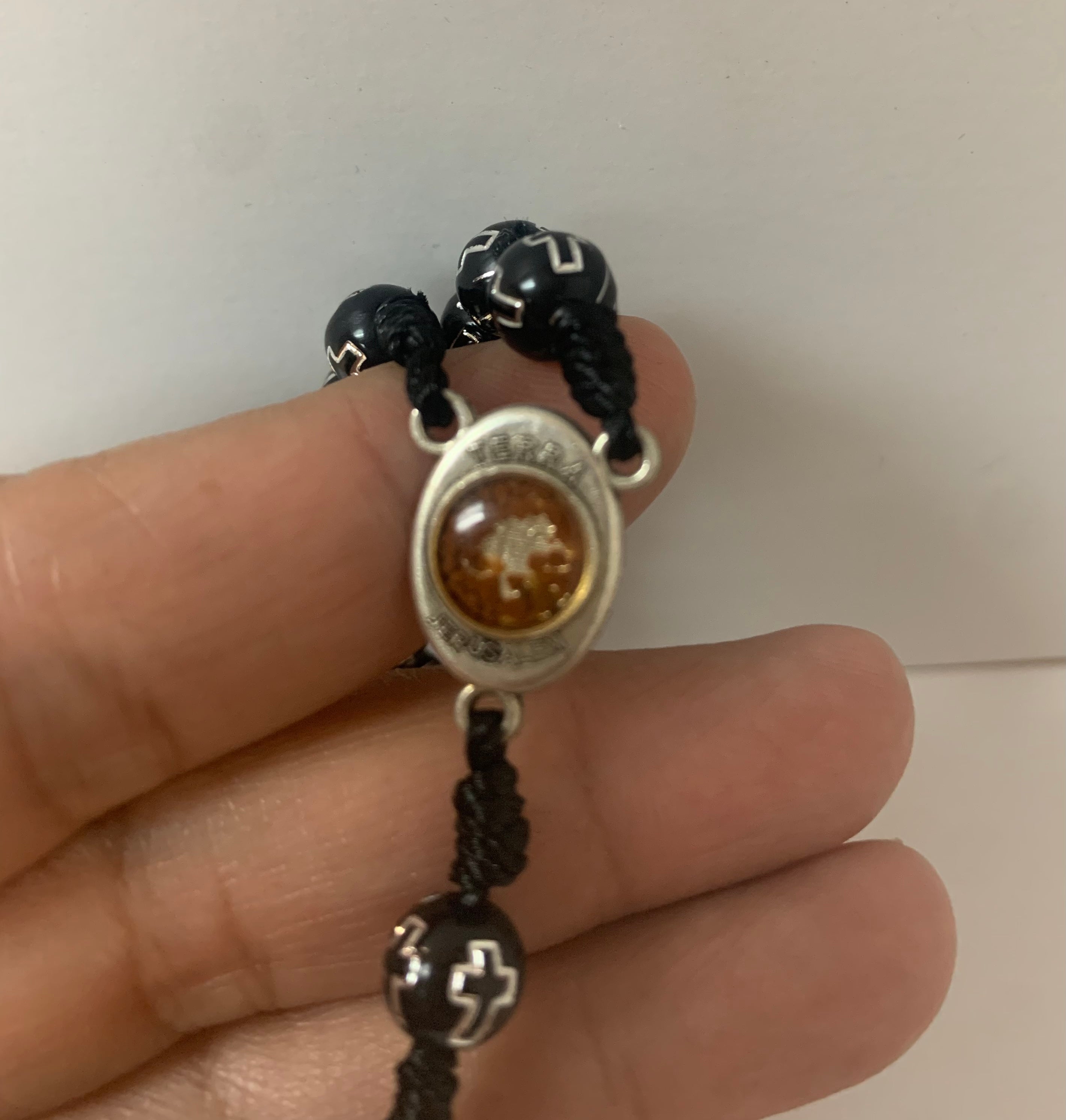 Rosary with medal of Our Lady and Soil from the Holy Land