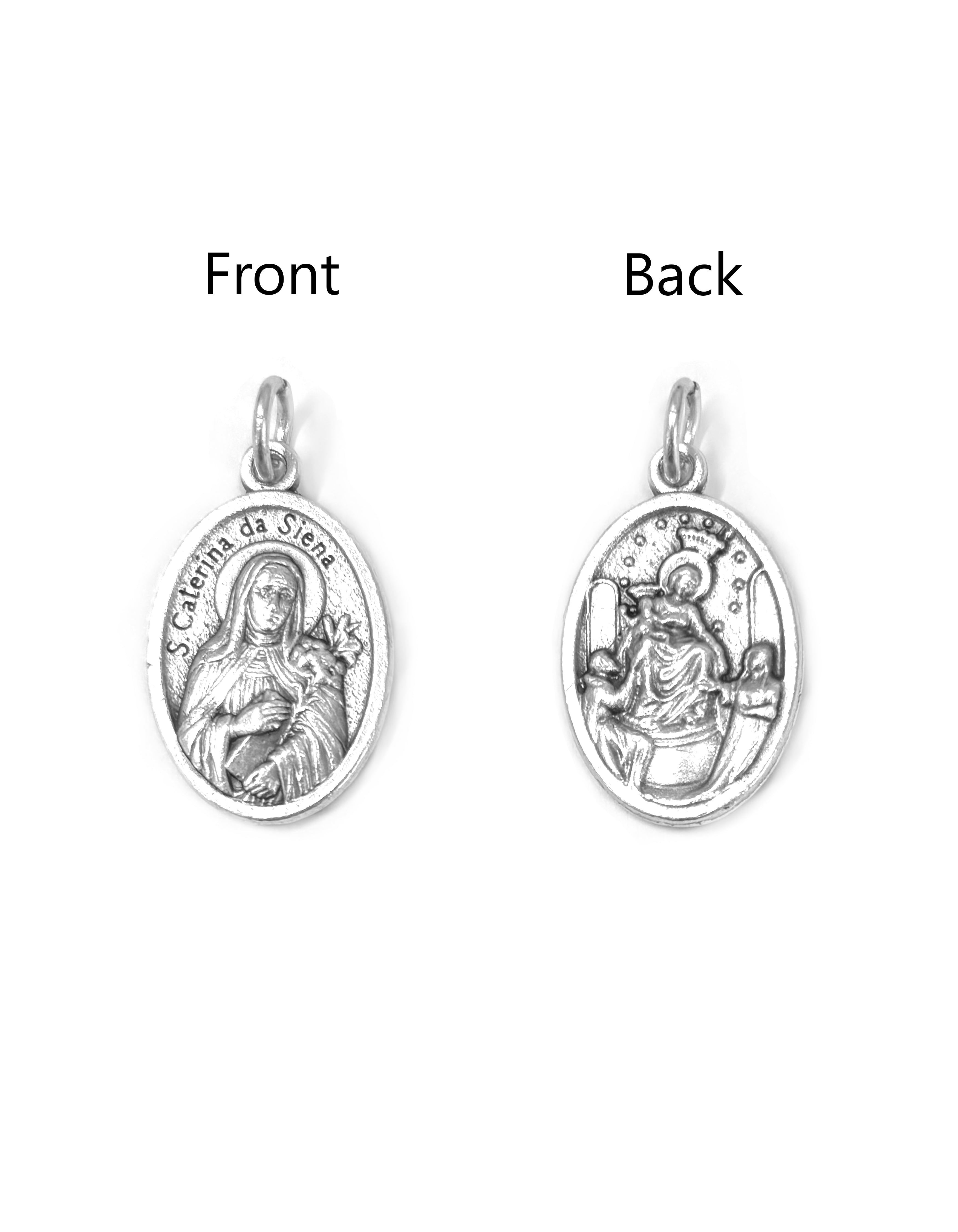 Saints Medals in oxidized silver made in Italy 1.0" x 0.7"