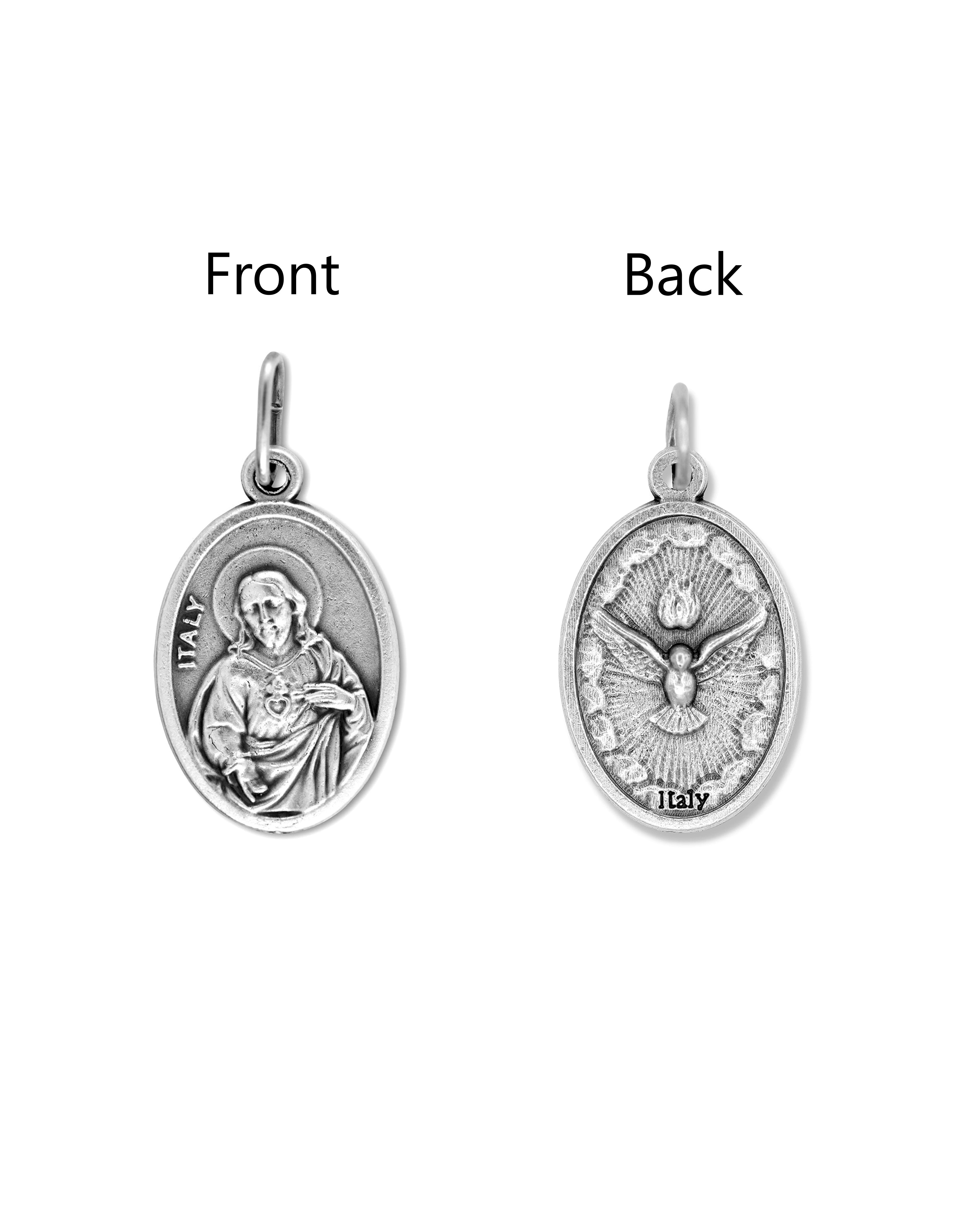 Saints Medals in oxidized silver made in Italy 1.0" x 0.7"