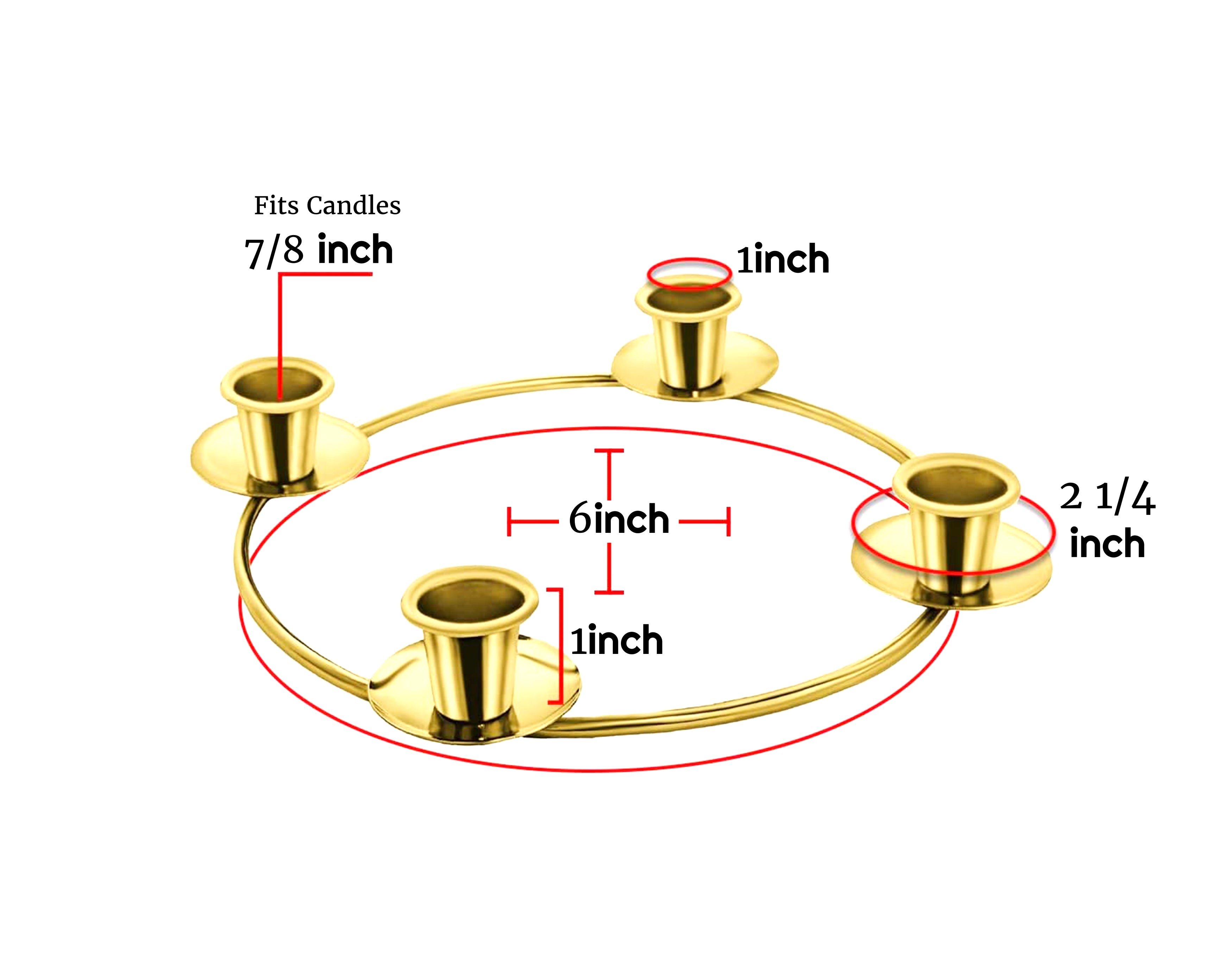 6" dia golden Advent Wreath