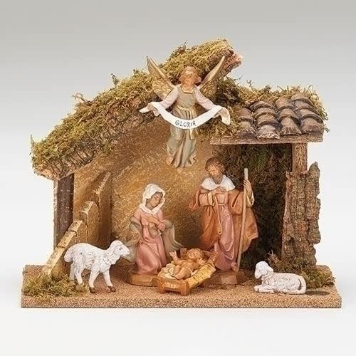 Fontanini Nativity Set 6 Pc with Italian stable
