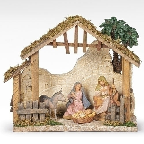 5" SCALE 4 FIGURE NATIVITY WITH RESIN STABLE
