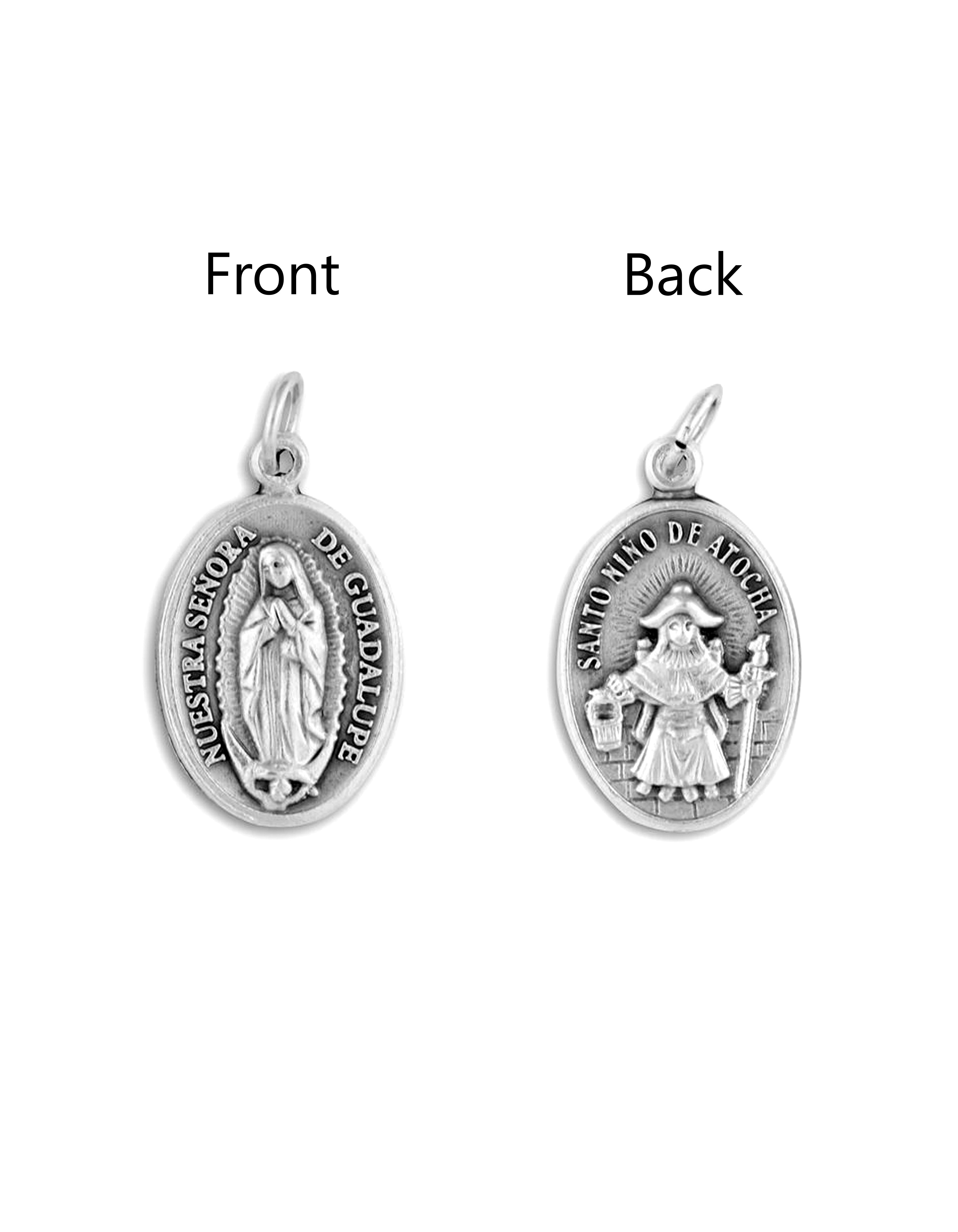 Saints Medals in oxidized silver made in Italy 1.0" x 0.7"