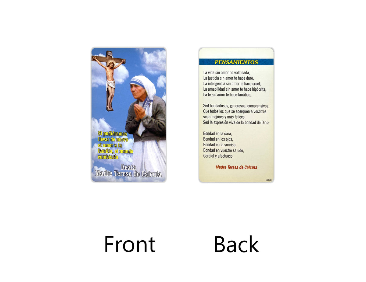 Estampas Católicas en Español – Prayer Holy Cards in Spanish, 3.5" x 2"