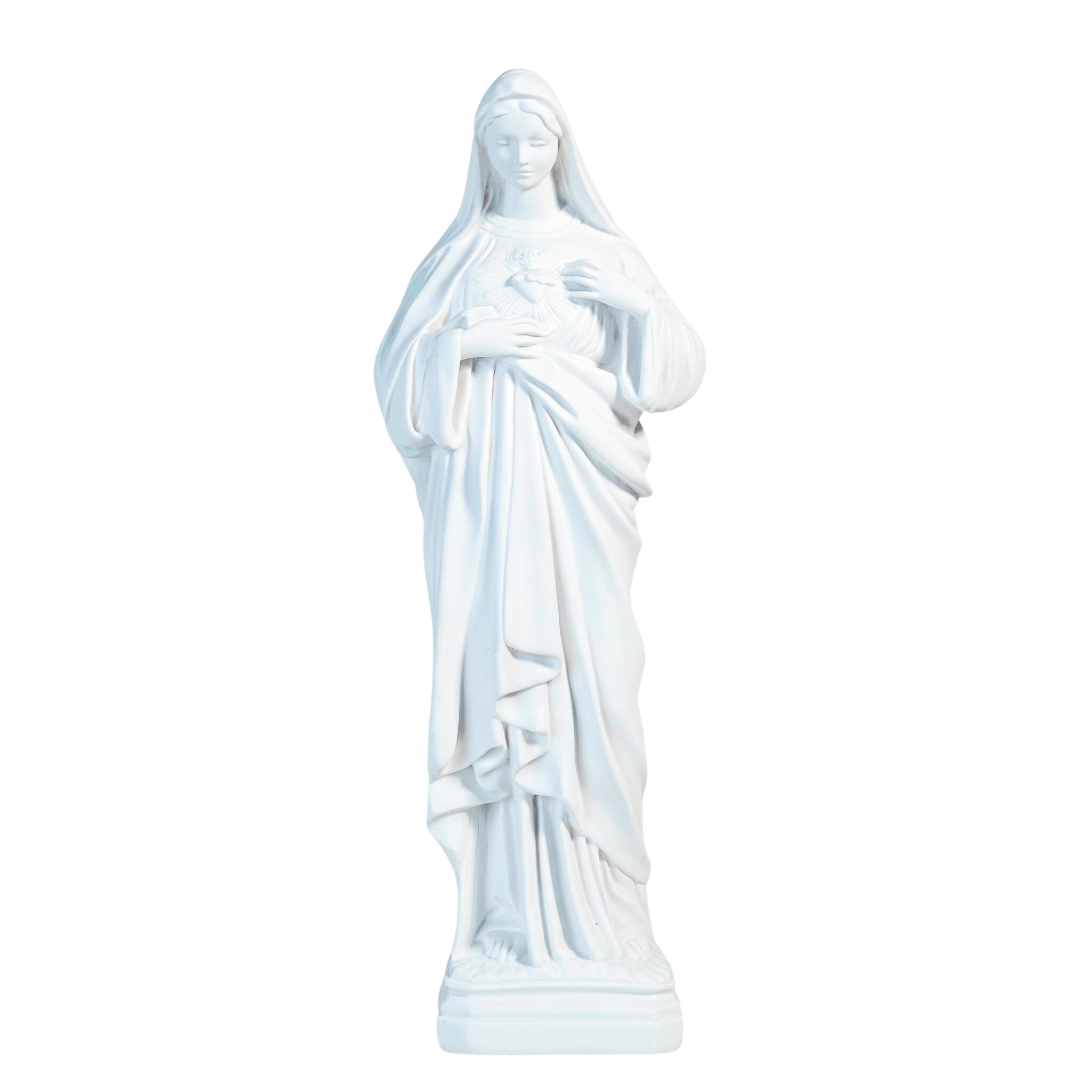 White statue of The Immaculate Heart of the Mary / Estatua Blanca del Inmaculado Corazon de Maria