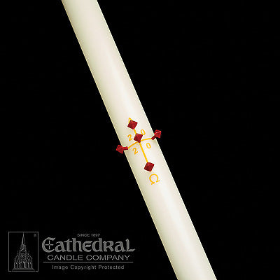 Plain Paschal Candle 51% Beeswax 3" x 48"