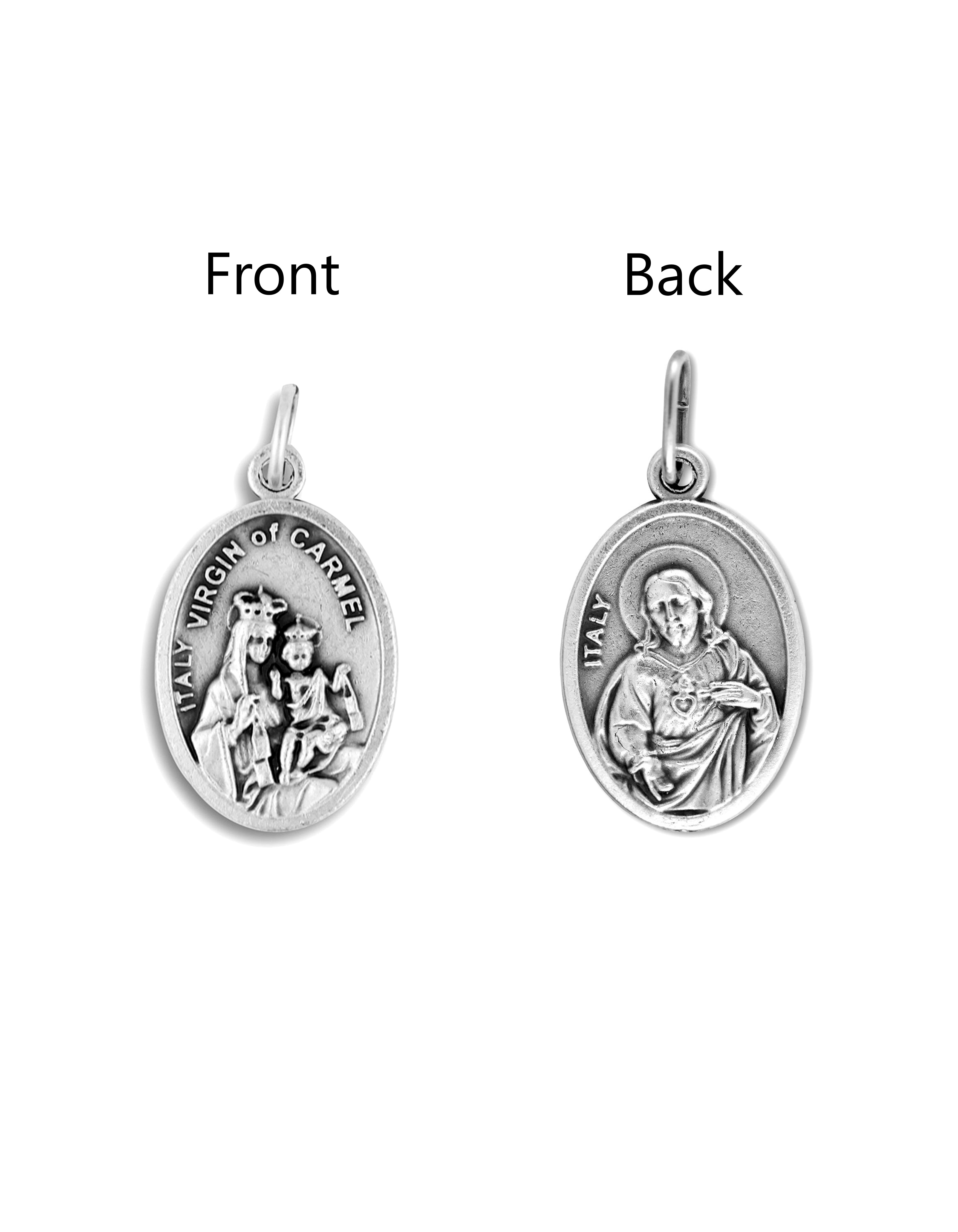 Saints Medals in oxidized silver made in Italy 1.0" x 0.7"