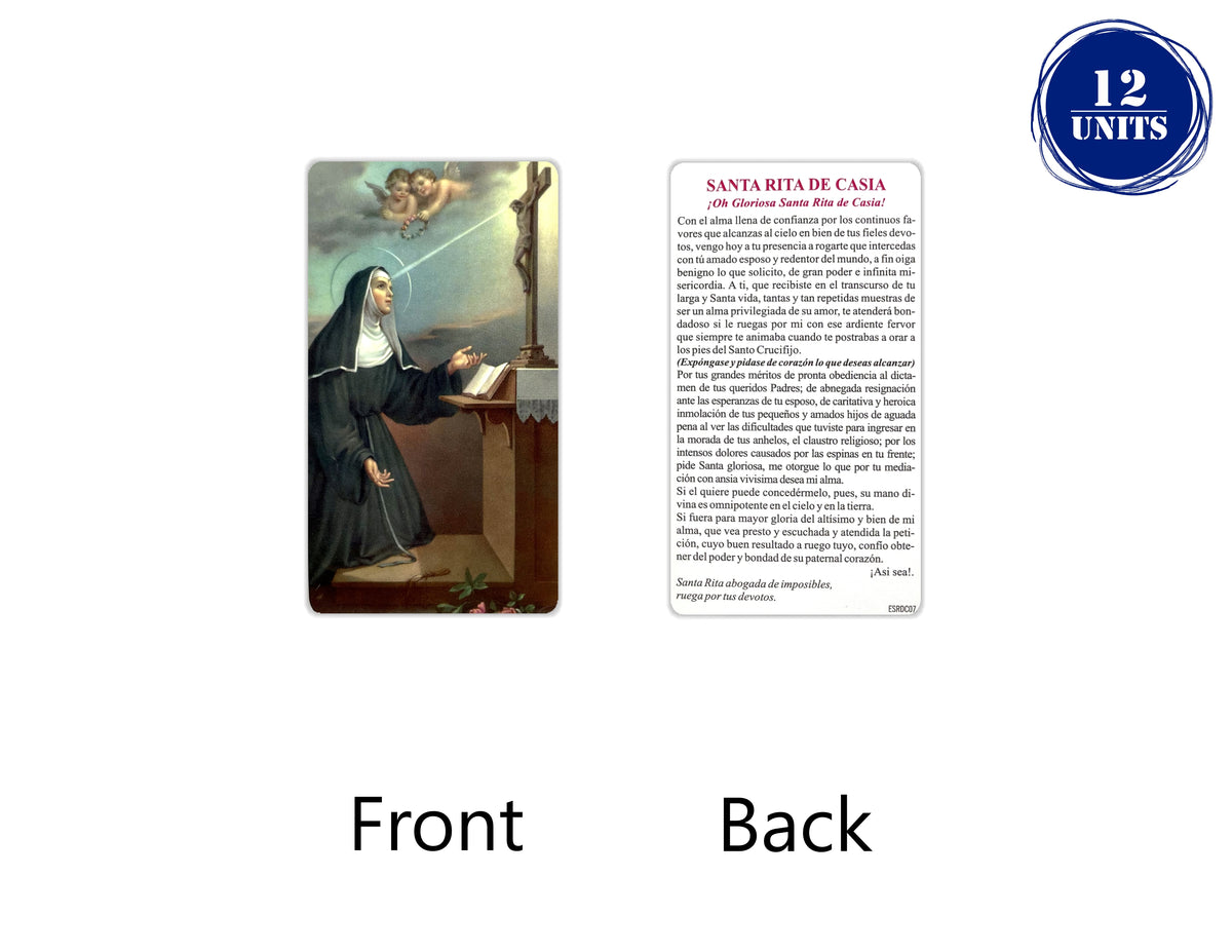 Estampas Católicas en Español – Prayer Holy Cards in Spanish, 3.5" x 2"