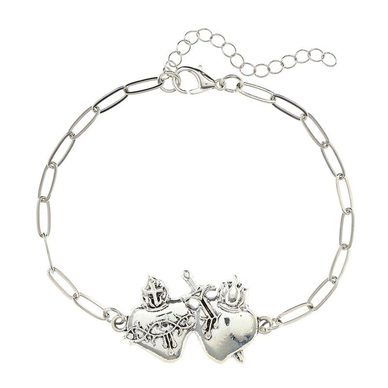 Clip Chain Bracelet - Sacred Hearts