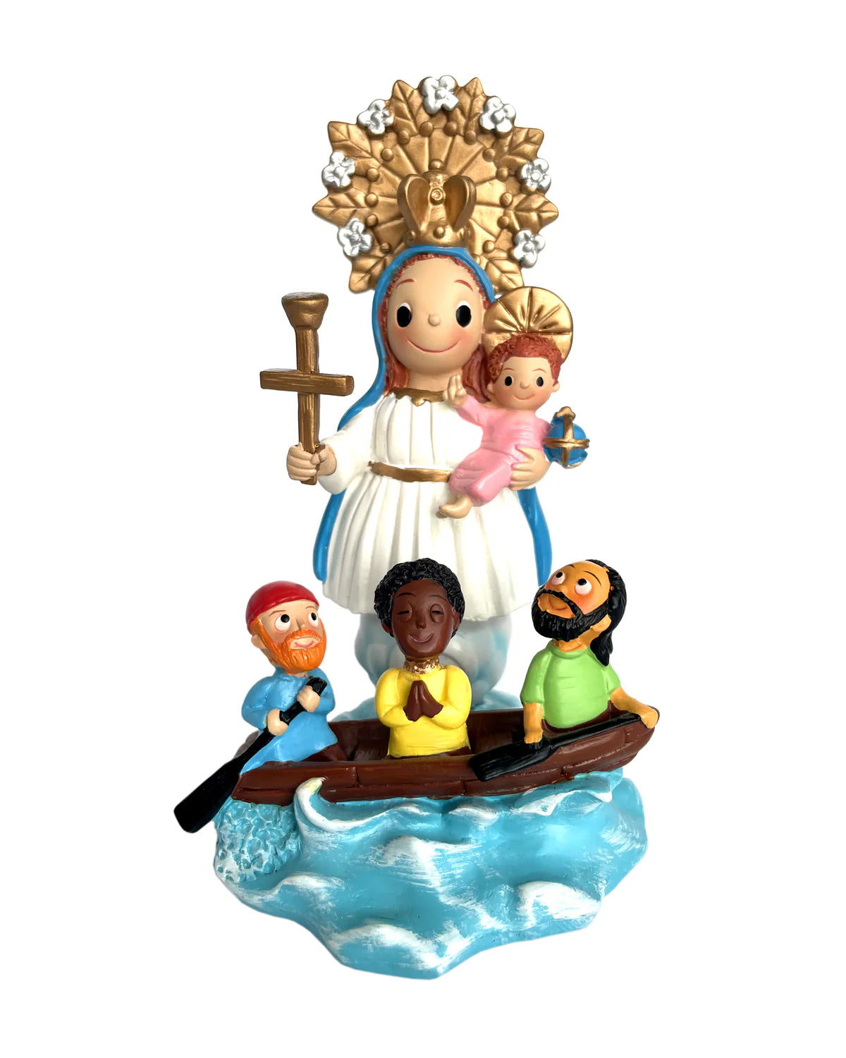 Imagen Católica de la Virgen de la Caridad del Cobre Diseño para niños - Resin Catholic Statue Our Lady of Charity 5.5" Baby Face Design