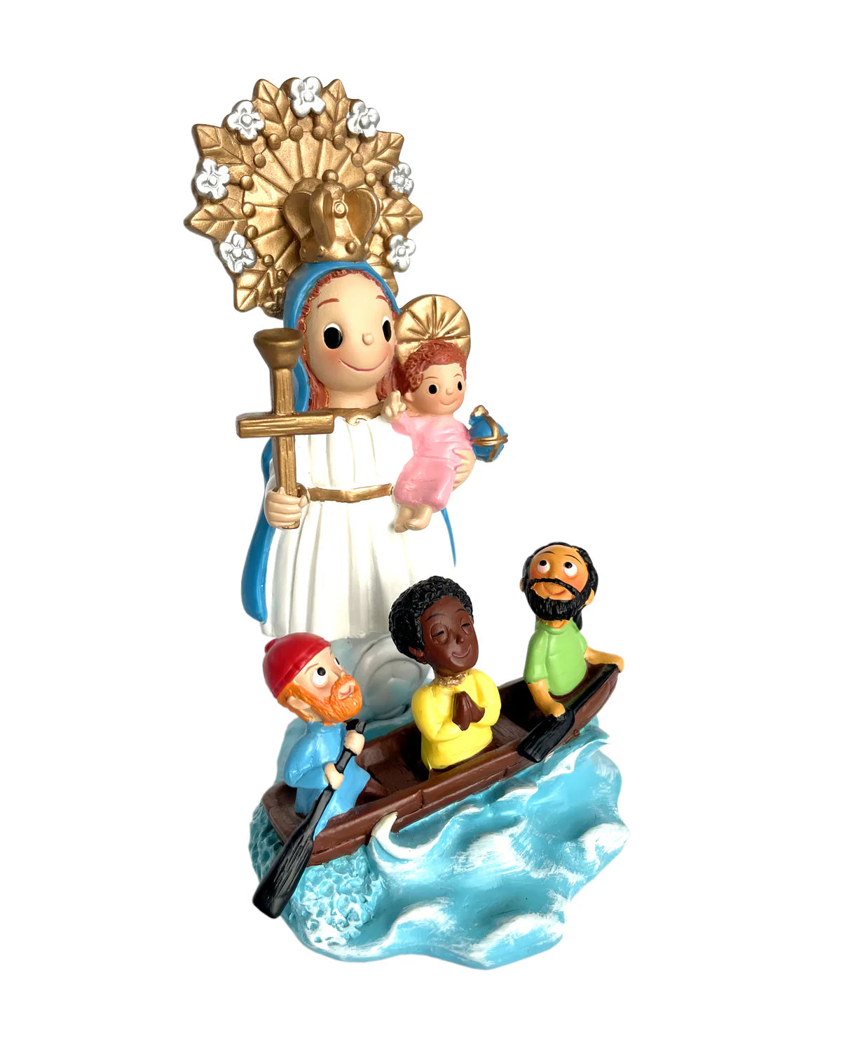 Imagen Católica de la Virgen de la Caridad del Cobre Diseño para niños - Resin Catholic Statue Our Lady of Charity 5.5" Baby Face Design