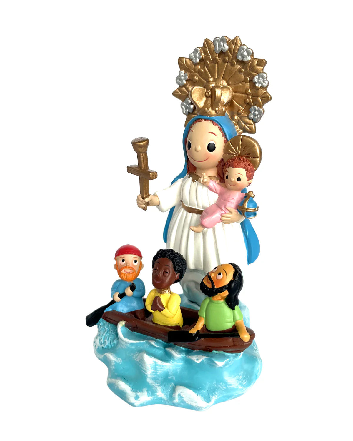 Imagen Católica de la Virgen de la Caridad del Cobre Diseño para niños - Resin Catholic Statue Our Lady of Charity 5.5" Baby Face Design