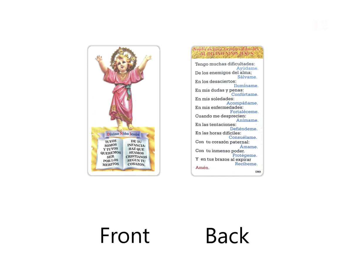Estampas Católicas en Español – Prayer Holy Cards in Spanish, 3.5" x 2"