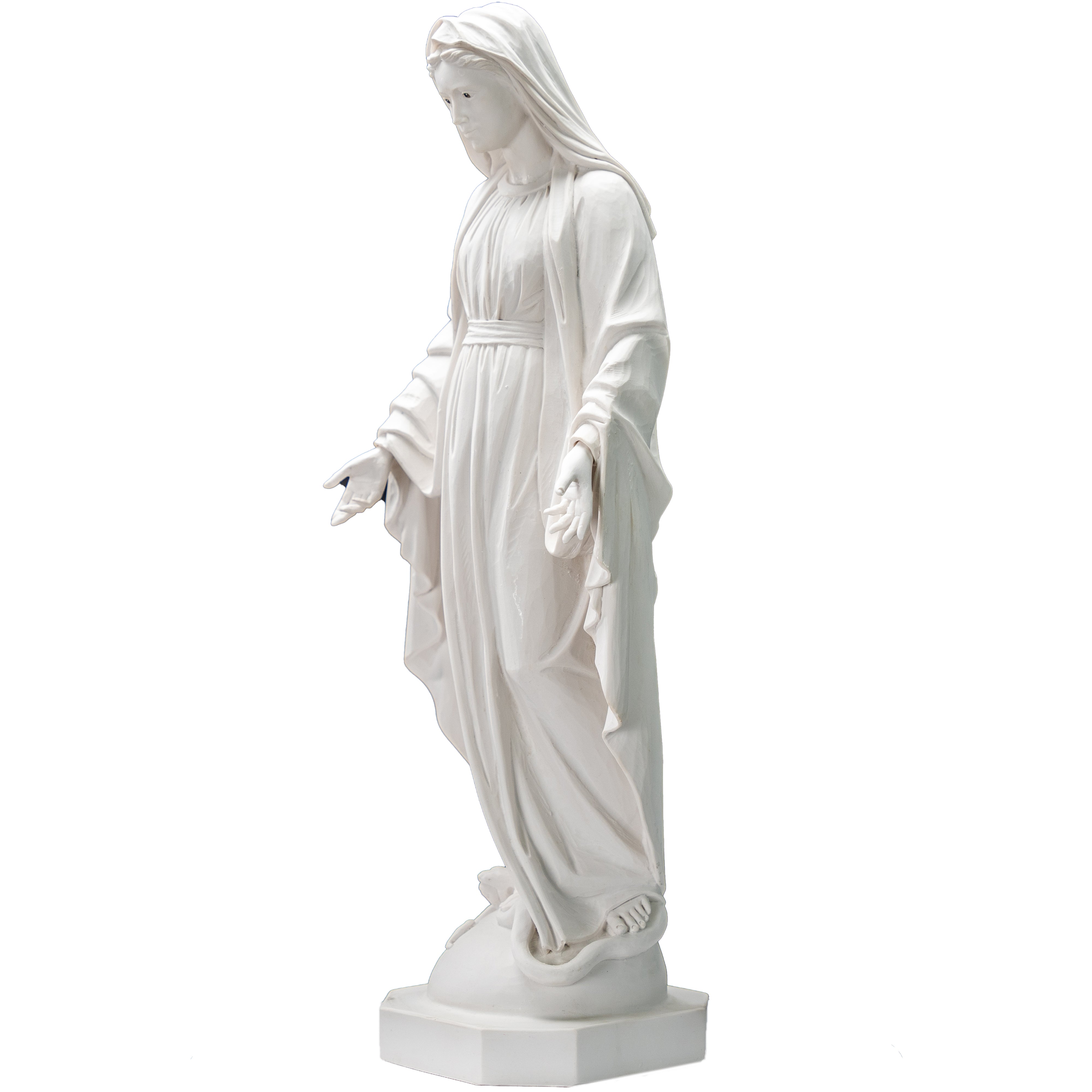 Lady of Grace - Miraculous Mary all White with hand painted eyes - Made in Italy - Our Tuscany Collection - Virgen La Milagrosa Blanca con ojos pintados a mano
