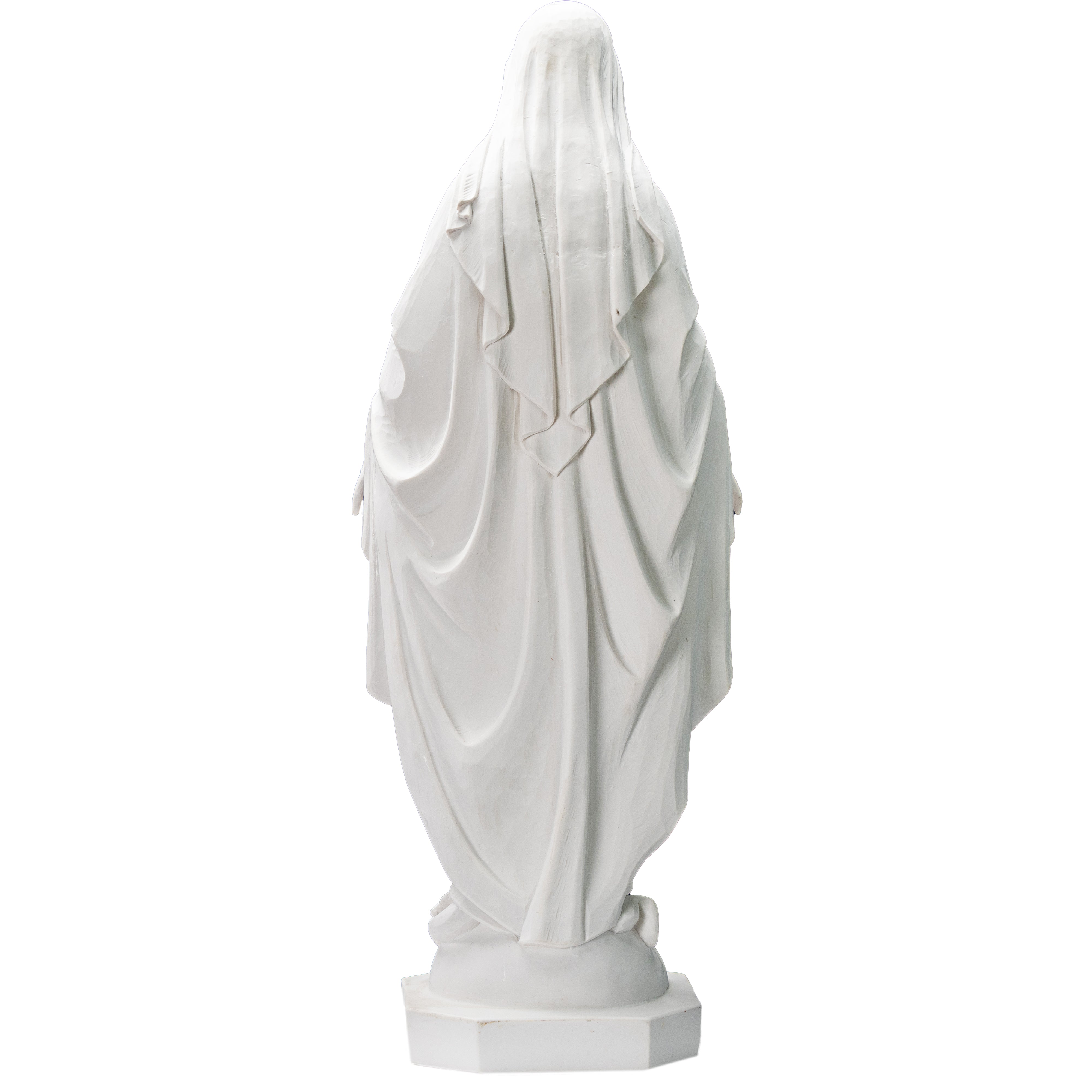 Lady of Grace - Miraculous Mary all White with hand painted eyes - Made in Italy - Our Tuscany Collection - Virgen La Milagrosa Blanca con ojos pintados a mano