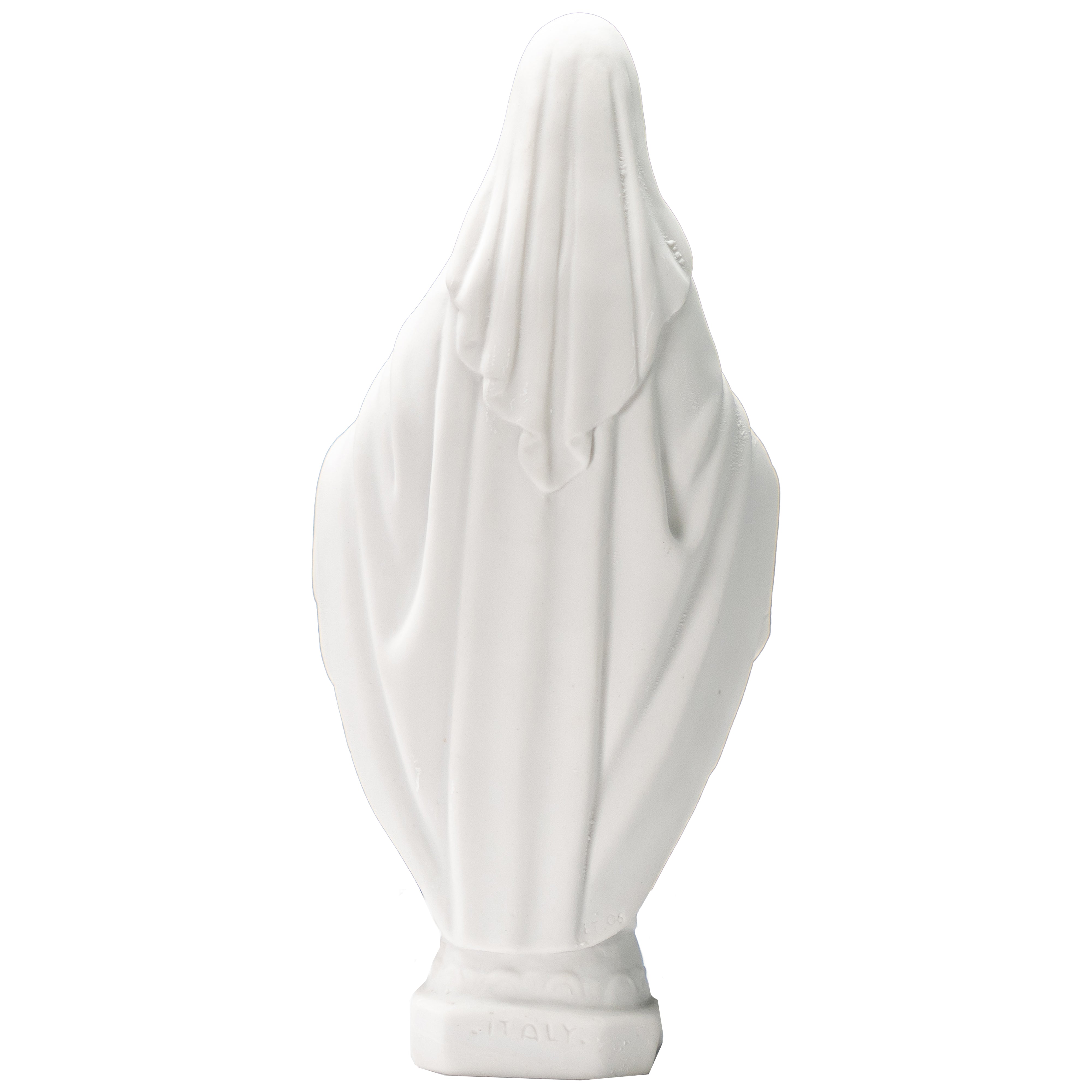 Lady of Grace - Miraculous Mary all White with hand painted eyes - Made in Italy - Our Tuscany Collection - Virgen La Milagrosa Blanca con ojos pintados a mano