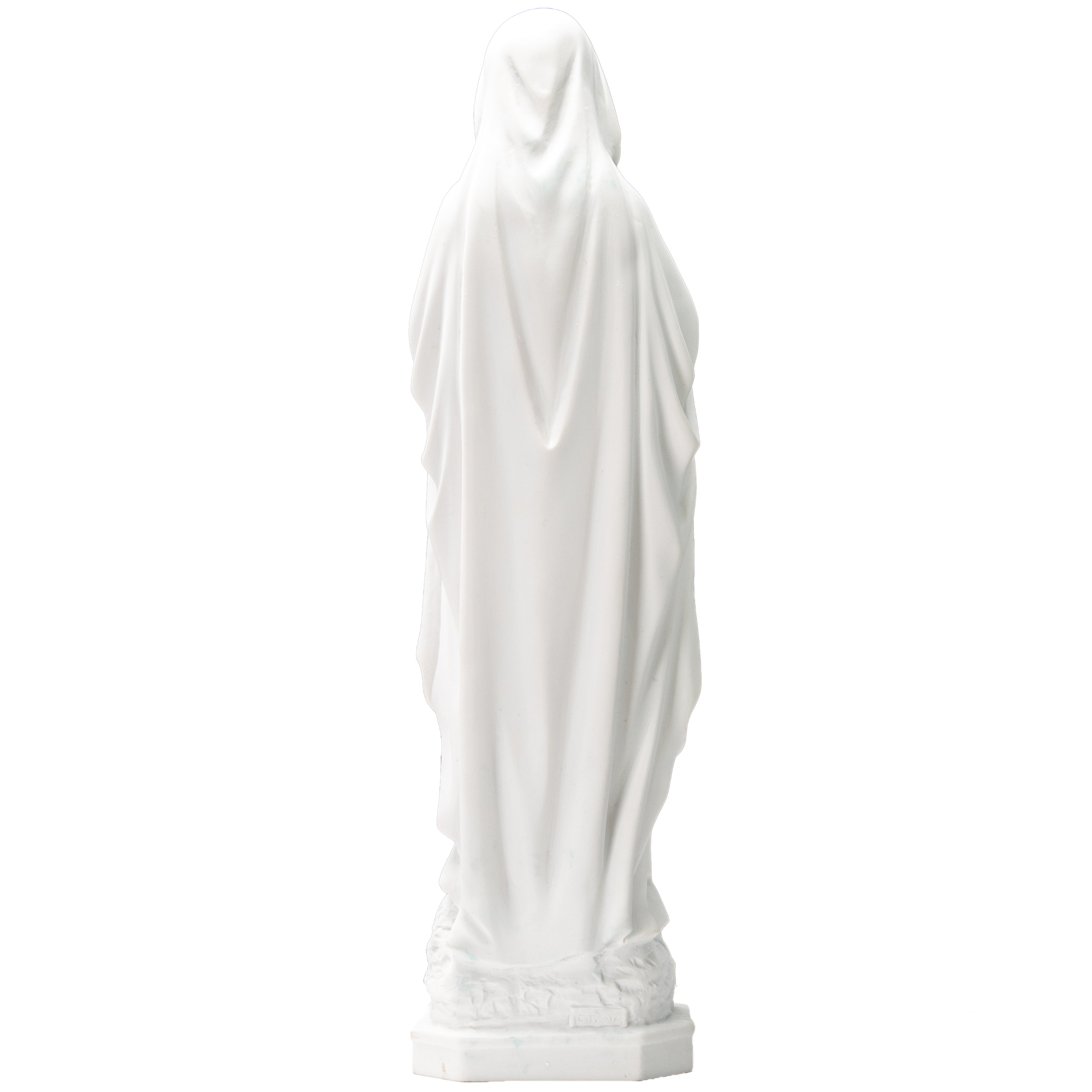White Statue of Our Lady of Lourdes all White with hand painted eyes / Estatua Blanca Nuestra Senora de Lourdes con ojos pintados a mano