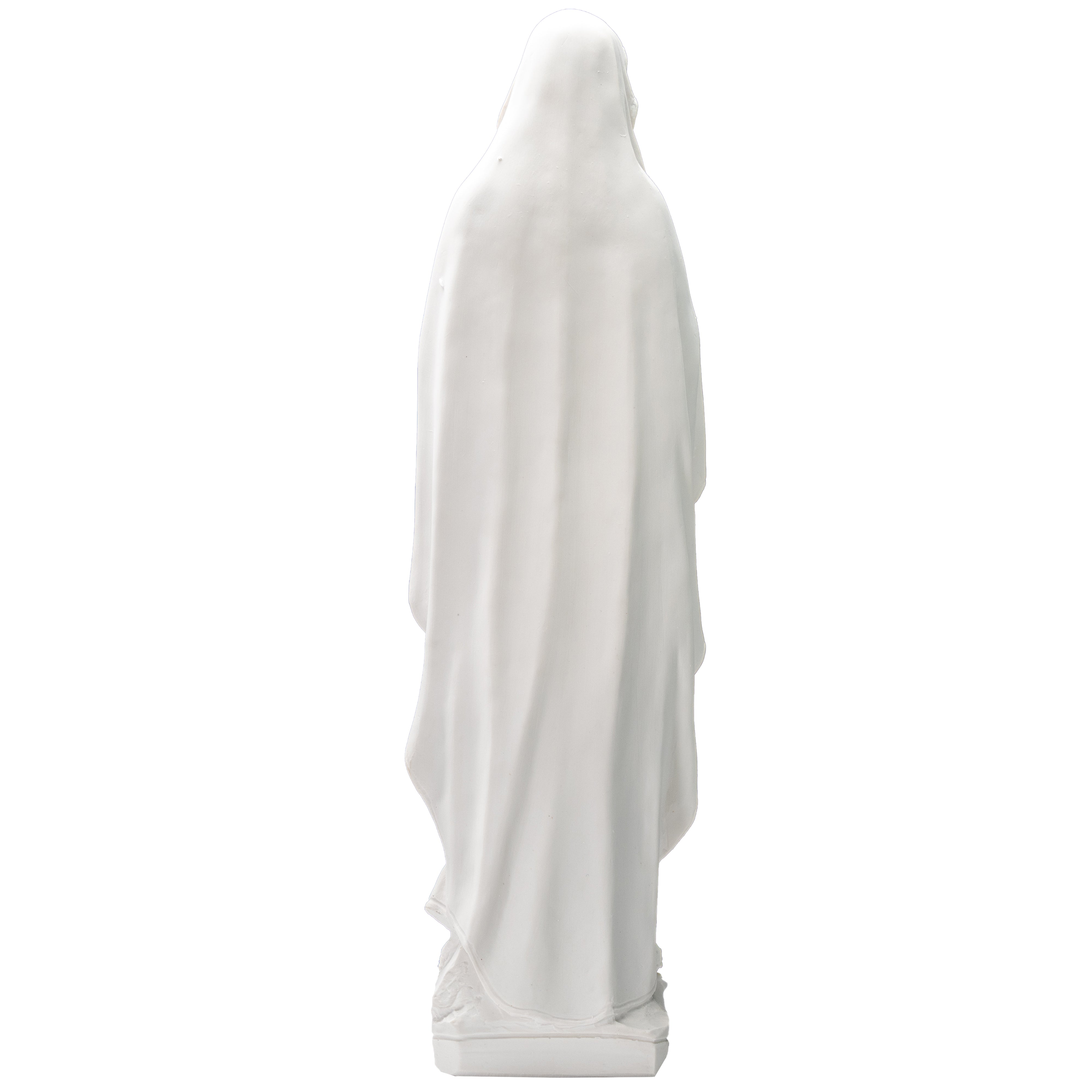 White Statue of Our Lady of Lourdes all White with hand painted eyes / Estatua Blanca Nuestra Senora de Lourdes con ojos pintados a mano