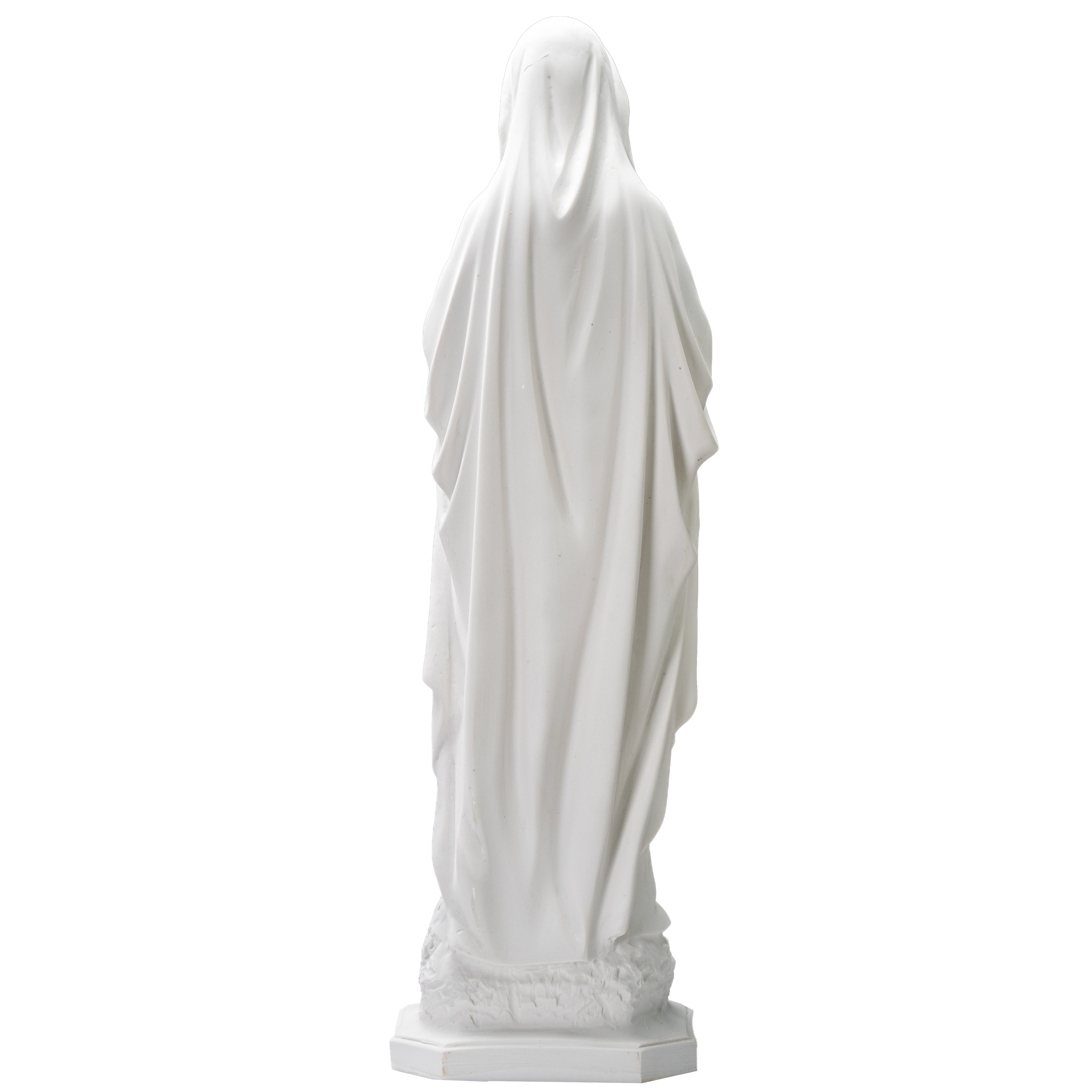 White Statue of Our Lady of Lourdes all White with hand painted eyes / Estatua Blanca Nuestra Senora de Lourdes con ojos pintados a mano