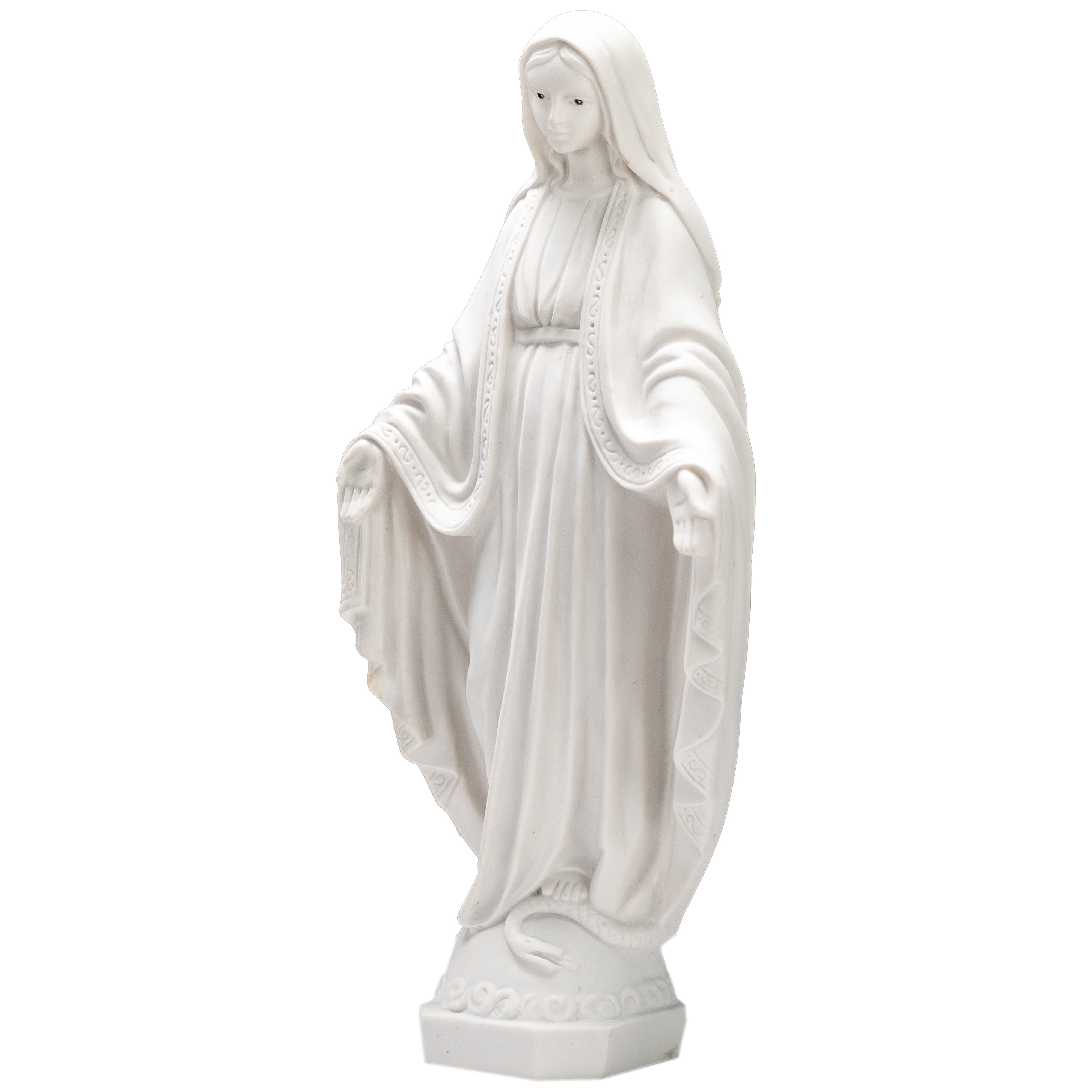 Lady of Grace - Miraculous Mary all White with hand painted eyes - Made in Italy - Our Tuscany Collection - Virgen La Milagrosa Blanca con ojos pintados a mano