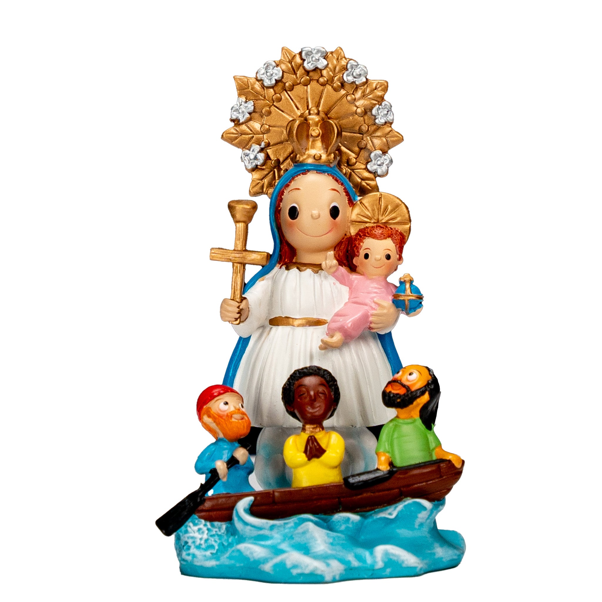 Imagen Católica de la Virgen de la Caridad del Cobre Diseño para niños - Resin Catholic Statue Our Lady of Charity 5.5" Baby Face Design