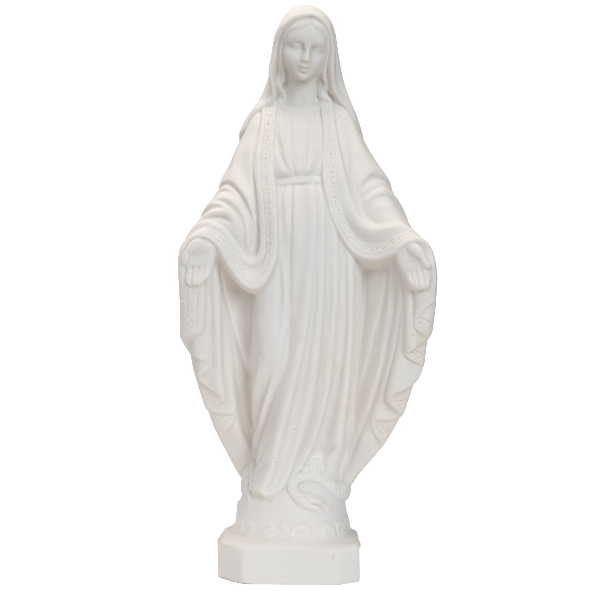 The Faith Gift Shop Our Lady of Grace - Miraculous Mary All White- Made in Italy - Our Tuscany Collection - Virgen La Milagrosa Blanca