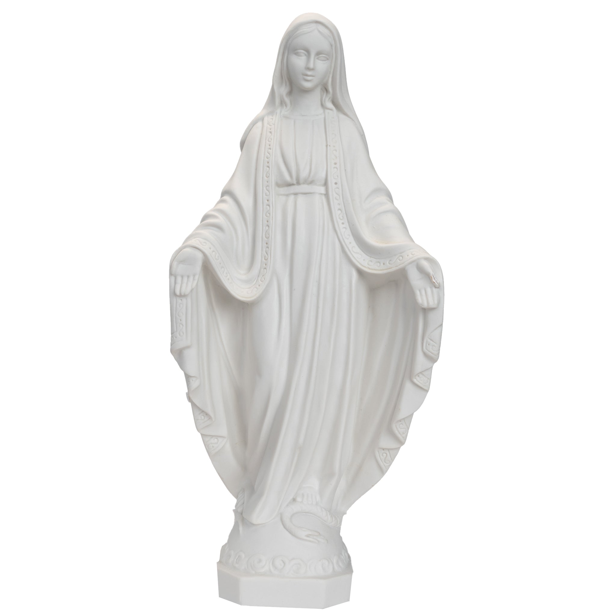 The Faith Gift Shop Our Lady of Grace - Miraculous Mary All White- Made in Italy - Our Tuscany Collection - Virgen La Milagrosa Blanca