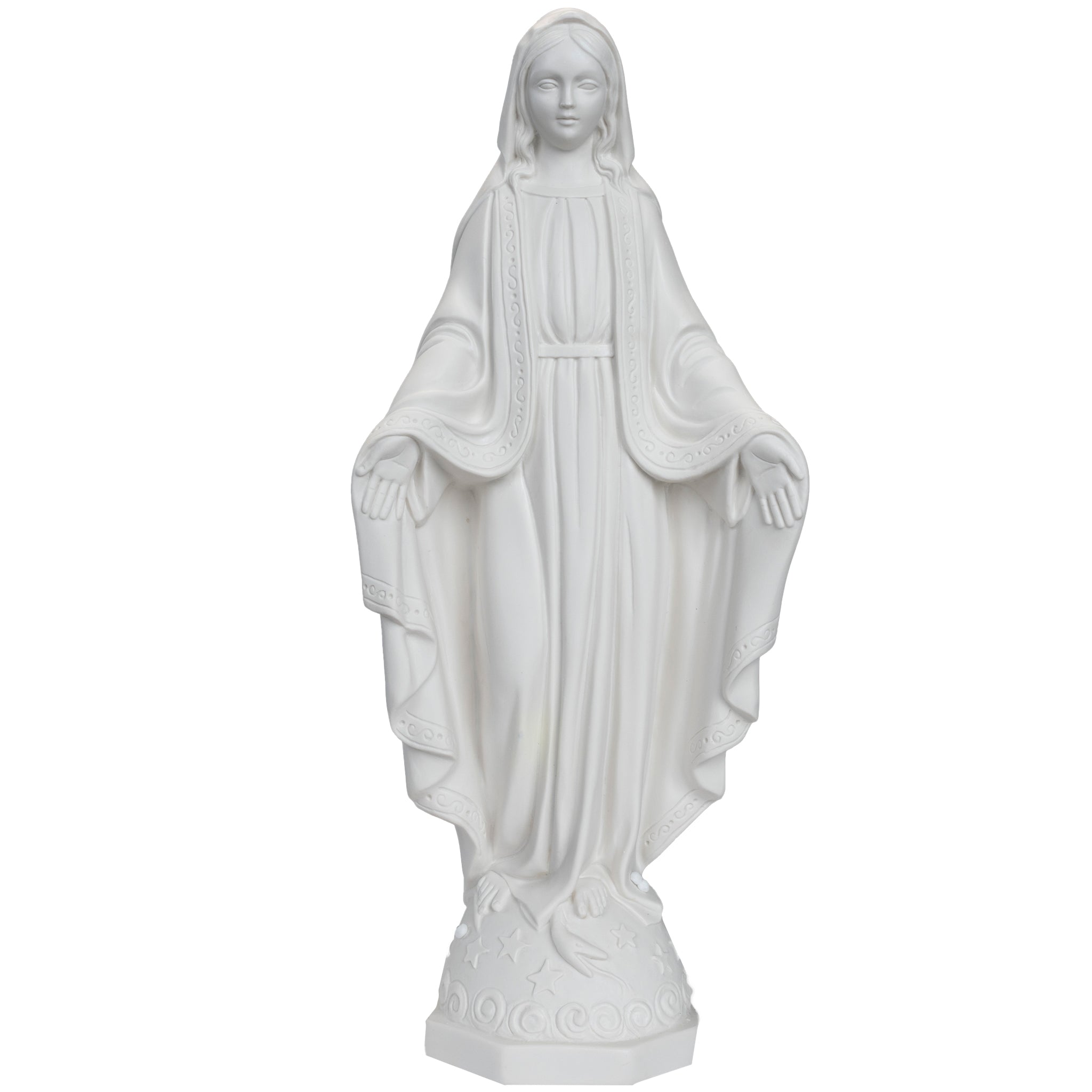 The Faith Gift Shop Our Lady of Grace - Miraculous Mary All White- Made in Italy - Our Tuscany Collection - Virgen La Milagrosa Blanca
