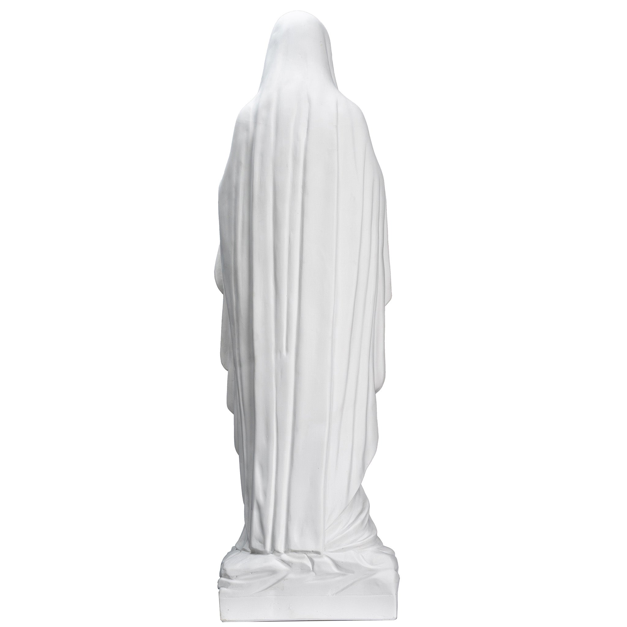 White Statue of Our Lady of Lourdes all White with hand painted eyes / Estatua Blanca Nuestra Senora de Lourdes con ojos pintados a mano