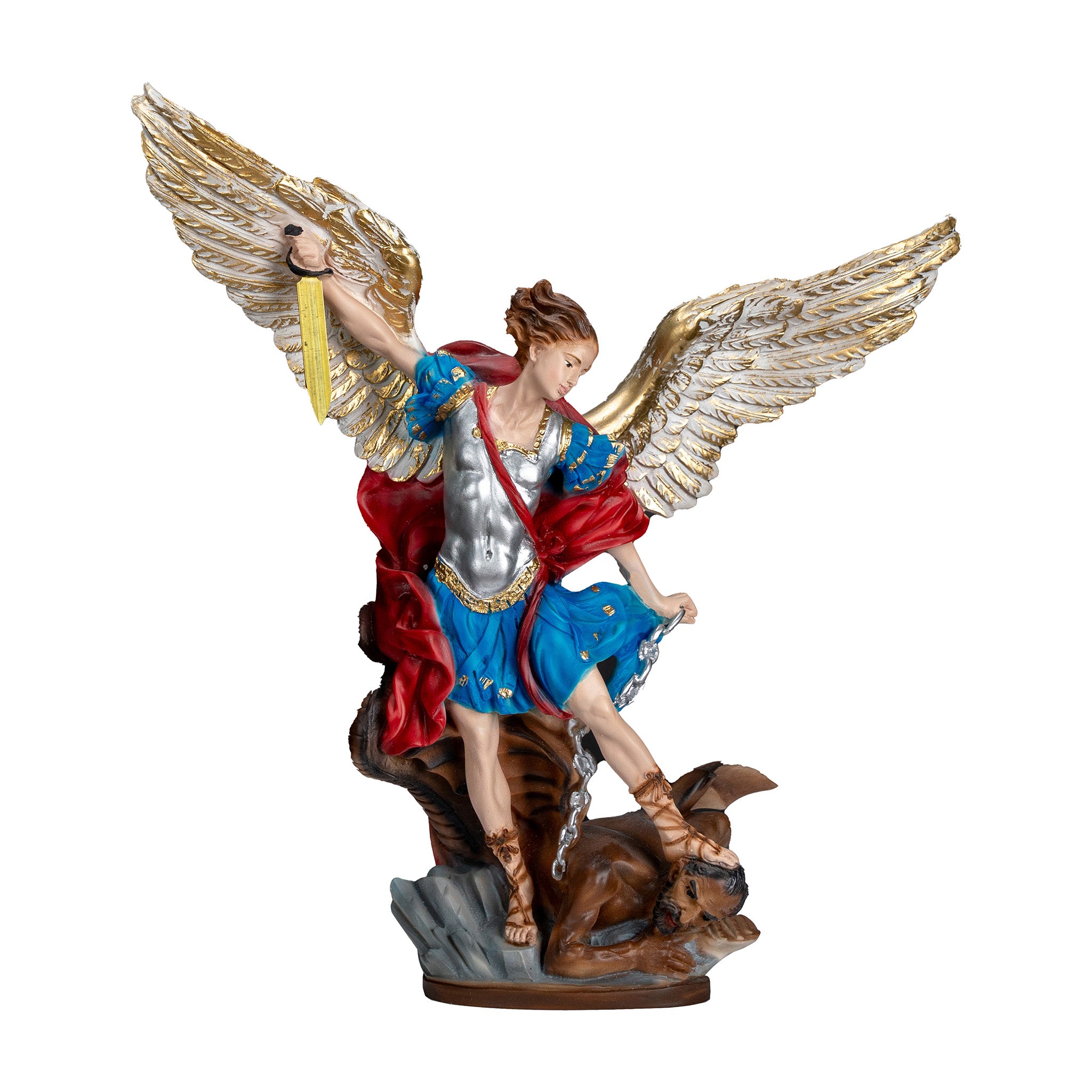 The Faith Gift Shop Saint Michael The Archangel statue - Hand Painted in Italy - Our Tuscany Collection - Estatua de San Miguel Arcangel