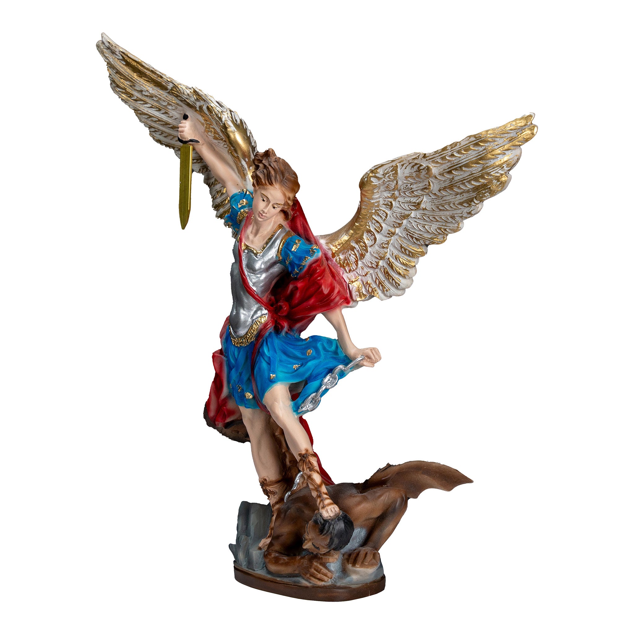 The Faith Gift Shop Saint Michael The Archangel statue - Hand Painted in Italy - Our Tuscany Collection - Estatua de San Miguel Arcangel